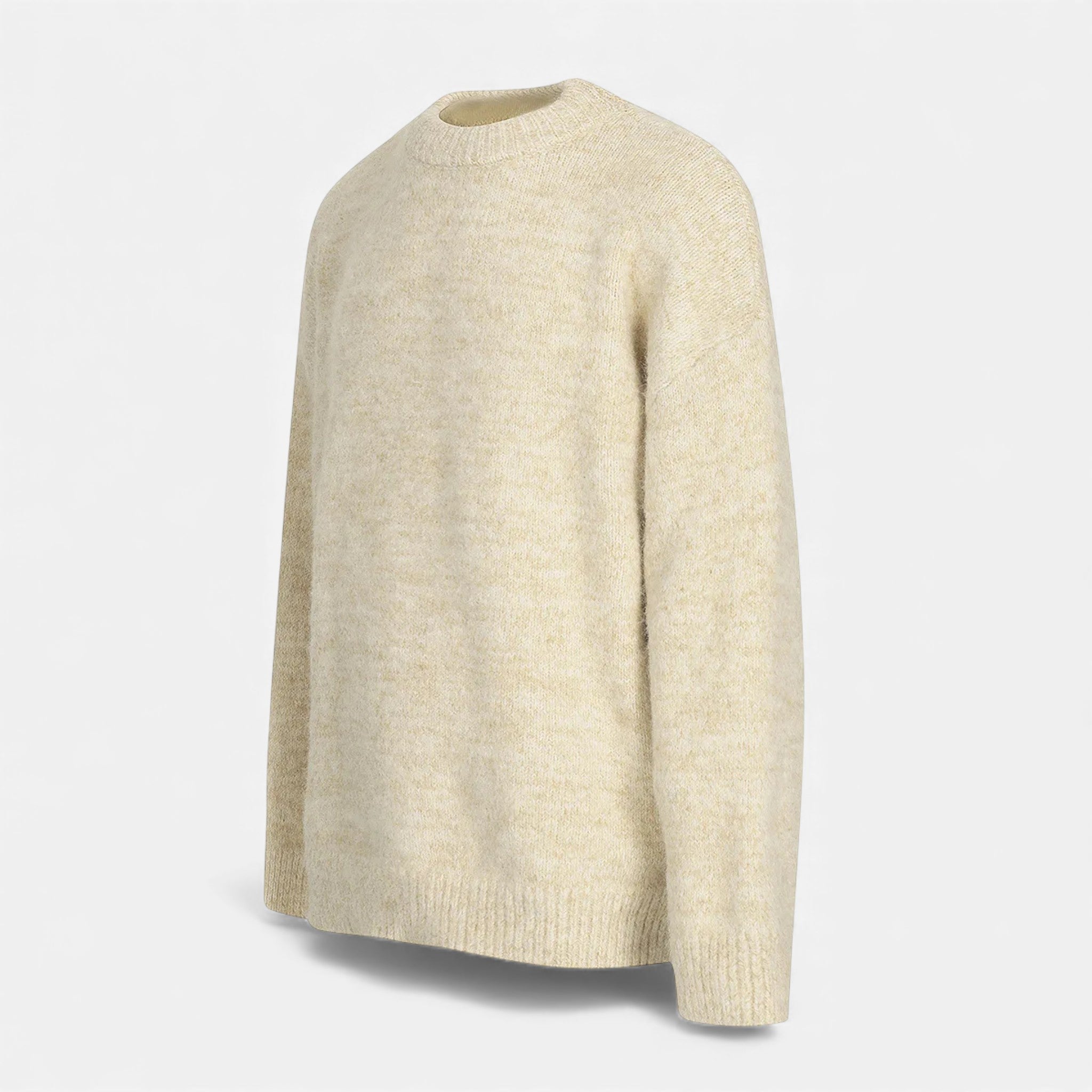 Pull homme à col rond effet laine