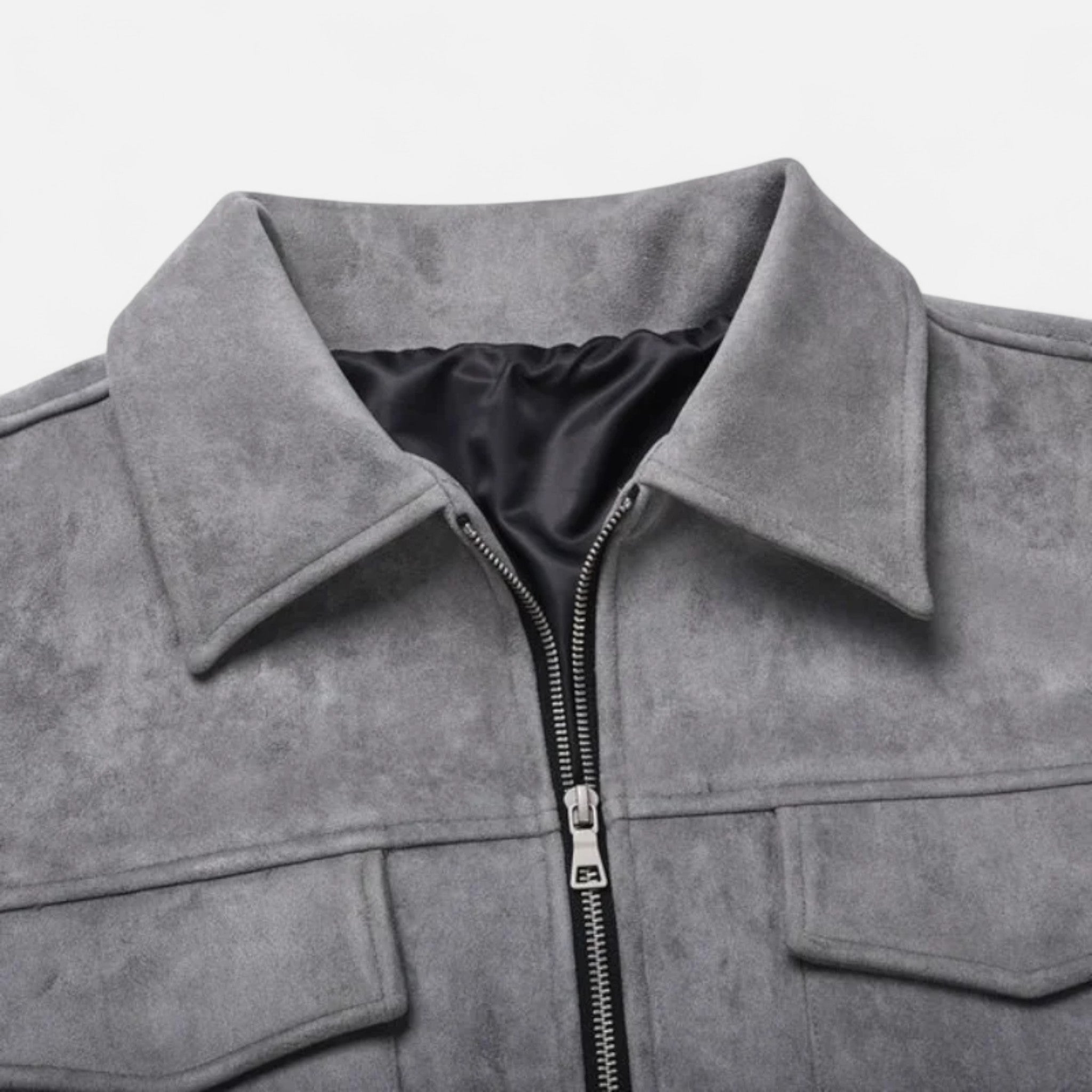 Veste en daim pour homme à coupe ample