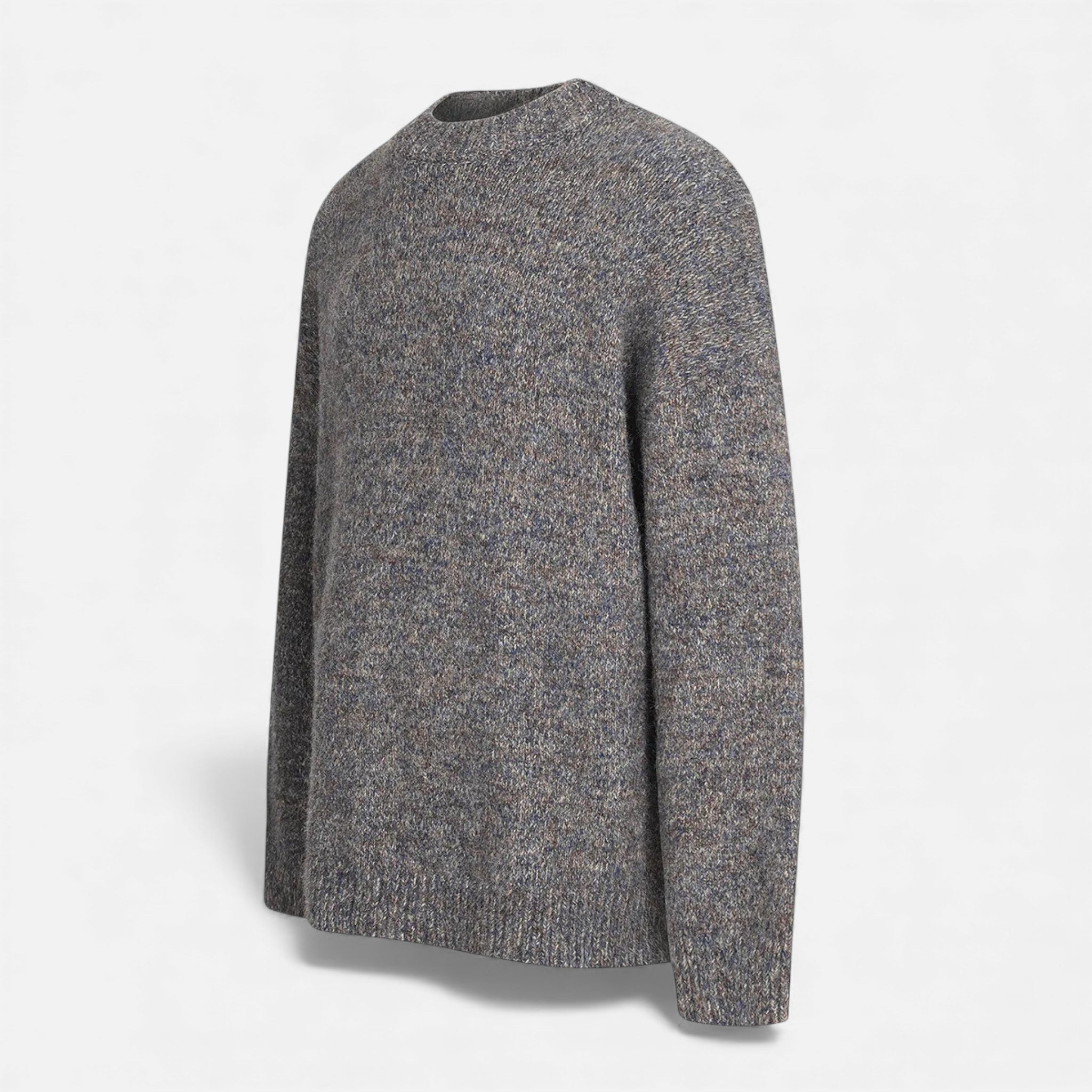 Pull homme à col rond effet laine