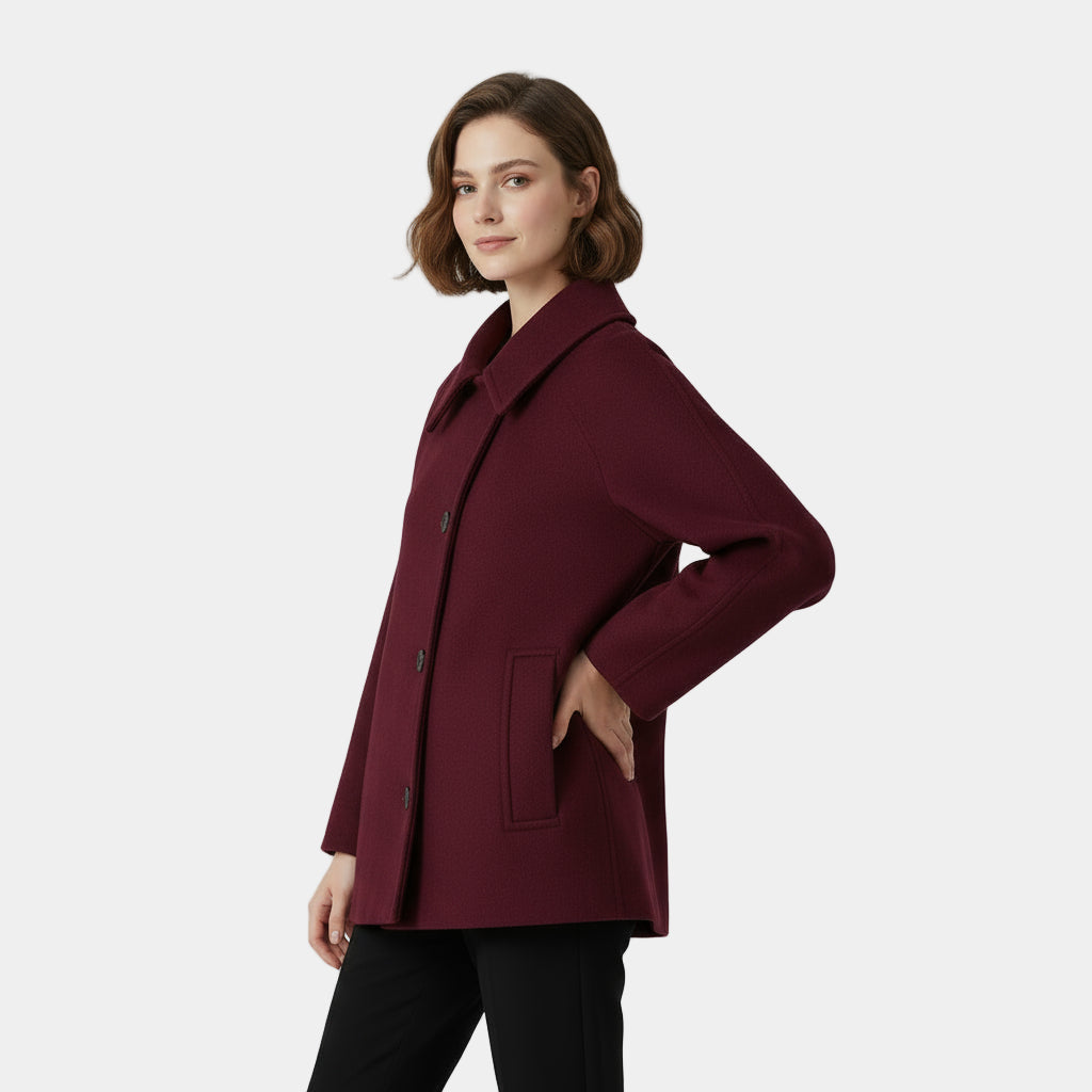 Manteau doux en laine mélangée pour femme