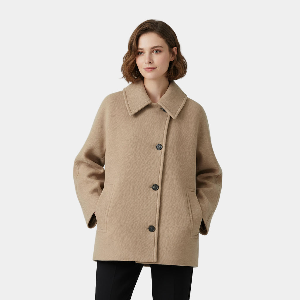 Manteau doux en laine mélangée pour femme