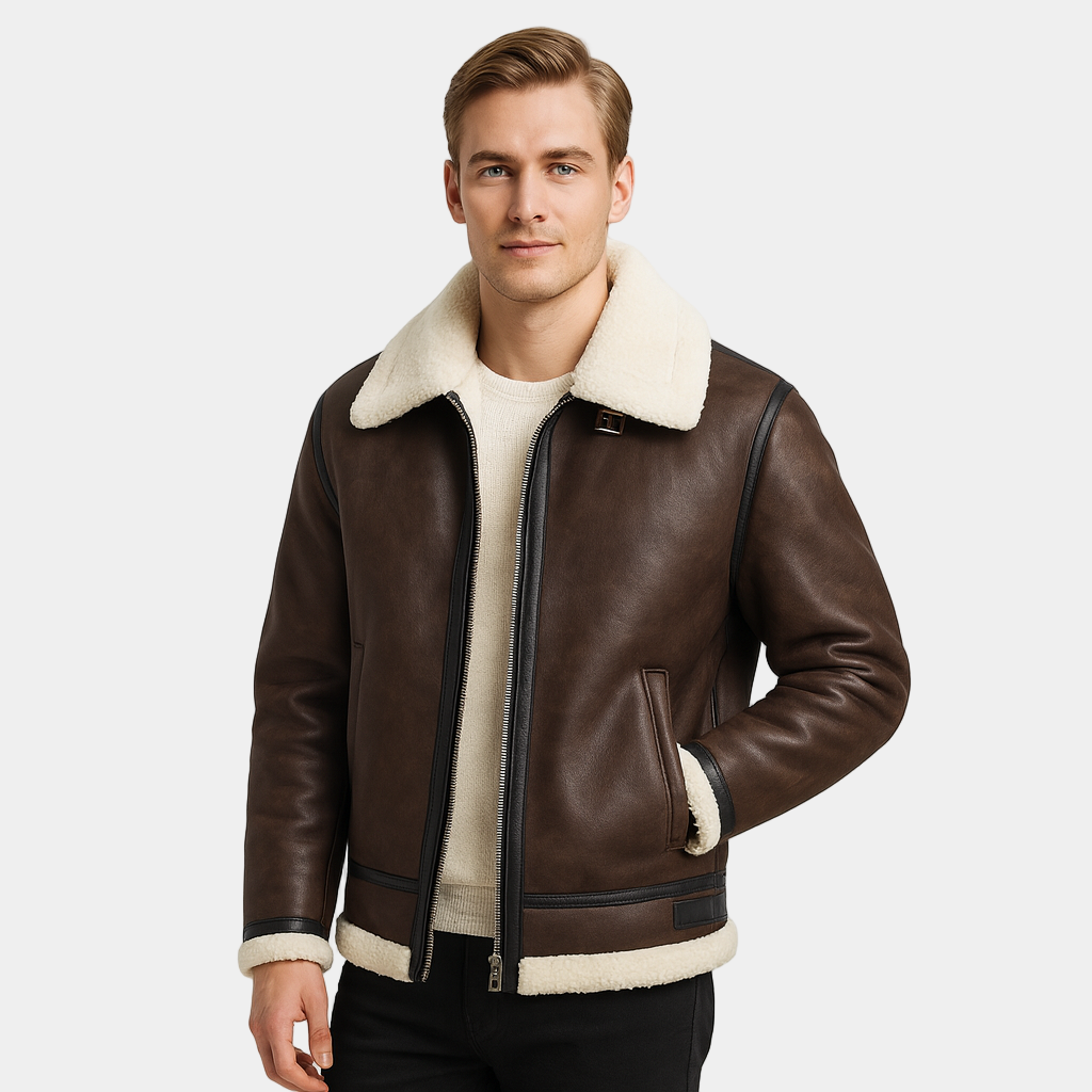 Veste aviateur en cuir pour hommes
