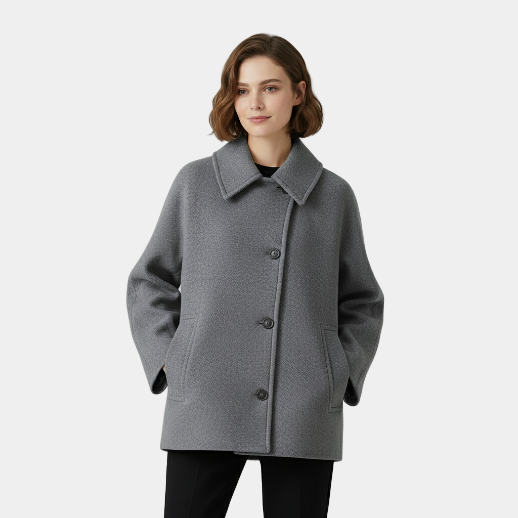 Manteau doux en laine mélangée pour femme
