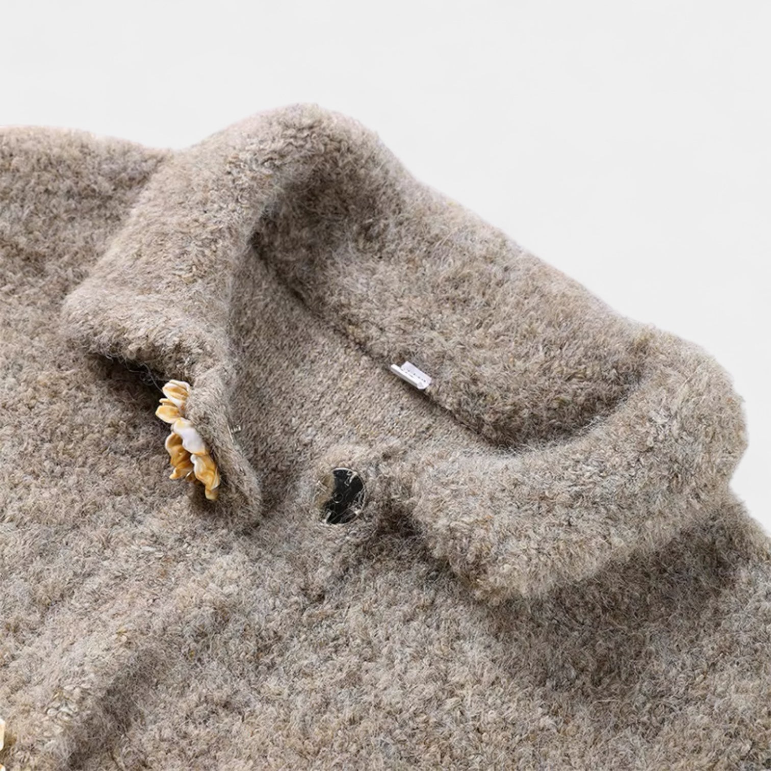 Cardigan texturé en laine mélangée pour femmes