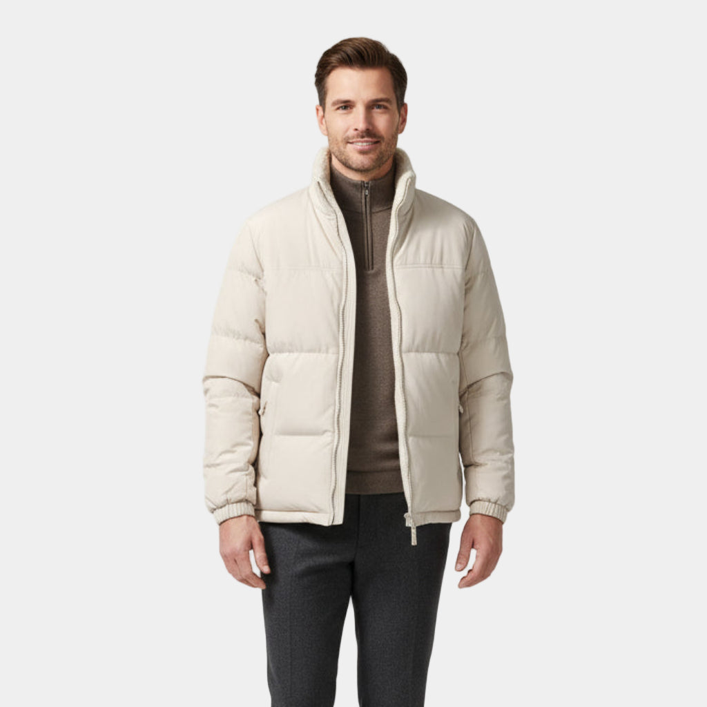 Veste matelassée réversible pour homme – Doublure Sherpa en polaire et manteau d'hiver rembourré