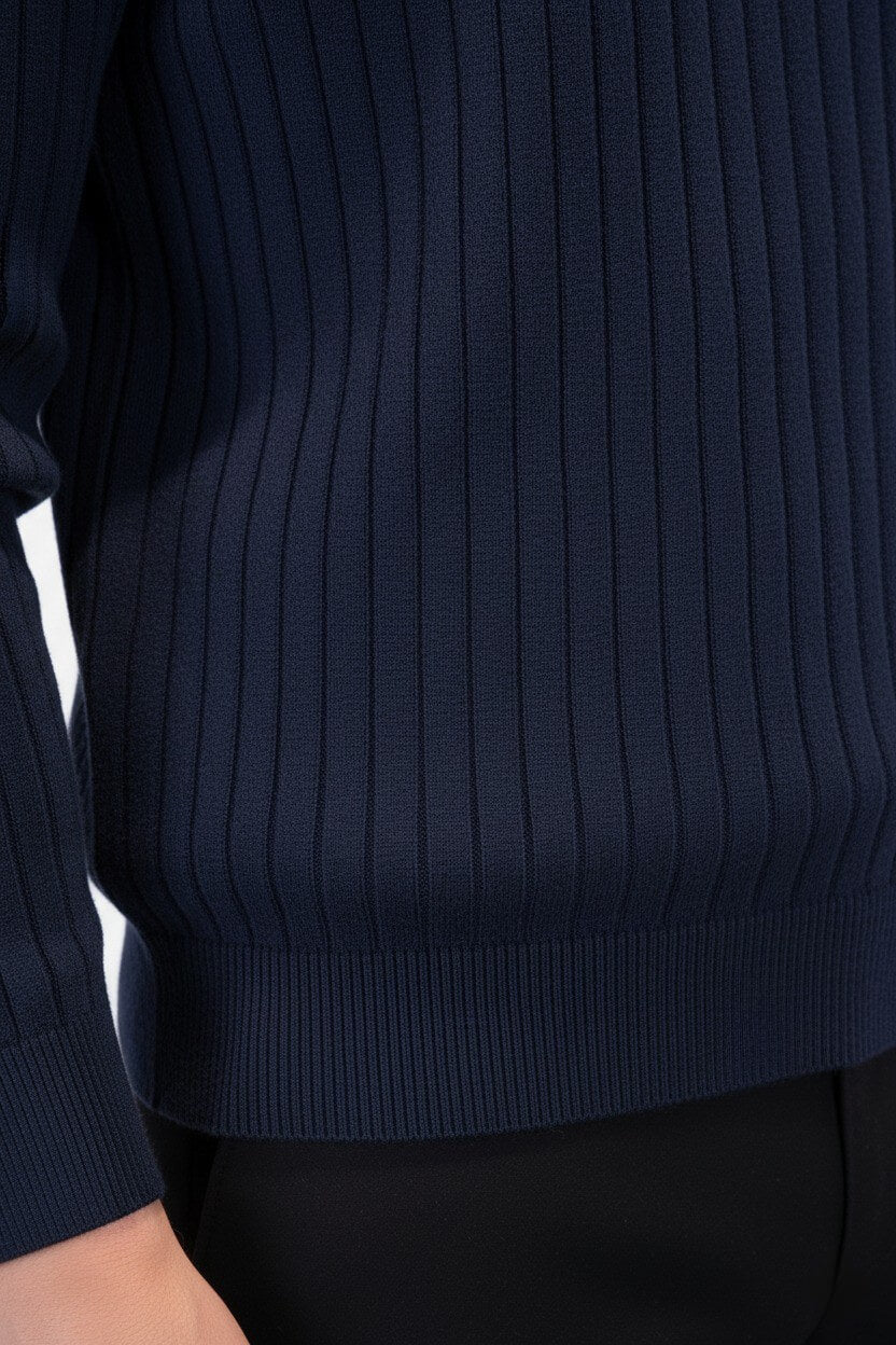 Pull en maille à col en V pour homme – col polo – Automne-Hiver