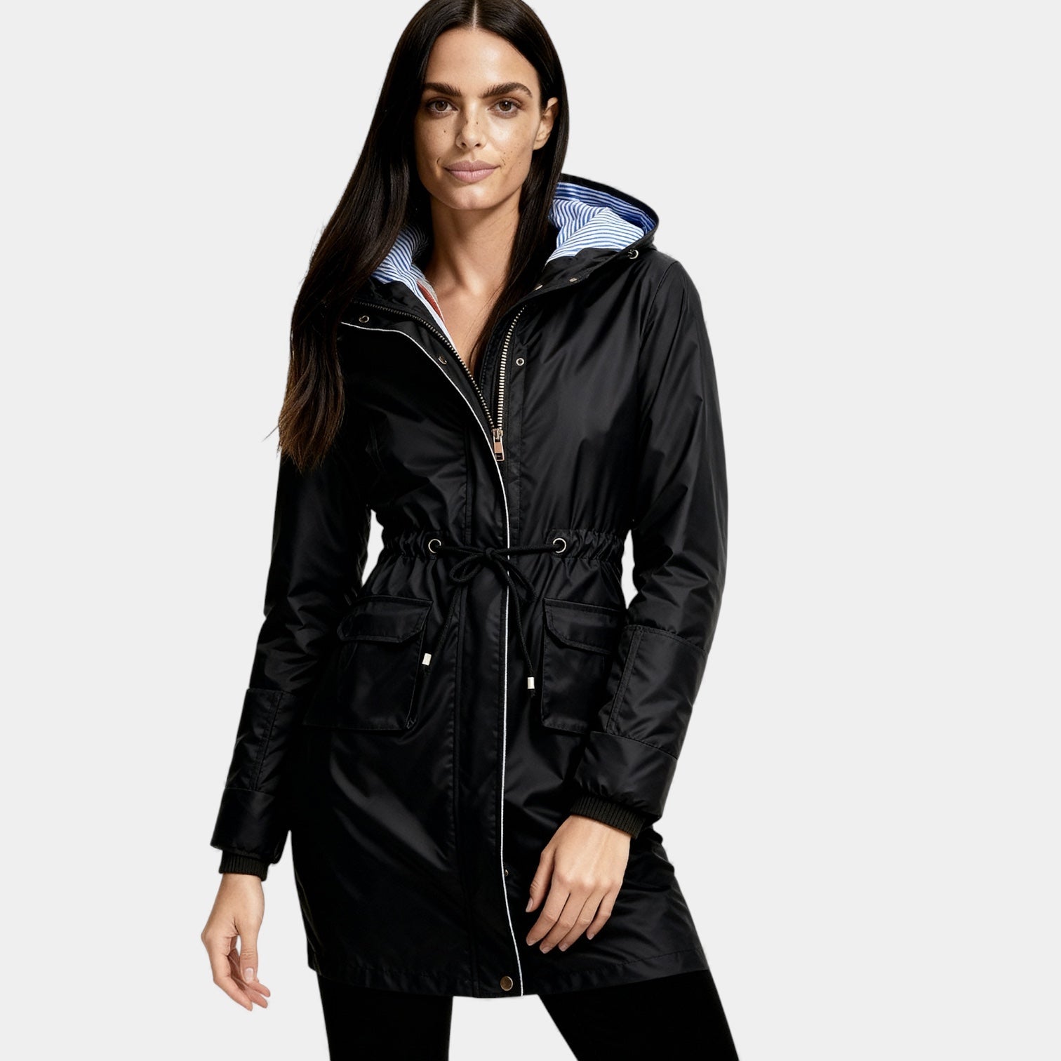 Parka imperméable à capuche pour femmes – manteau de pluie