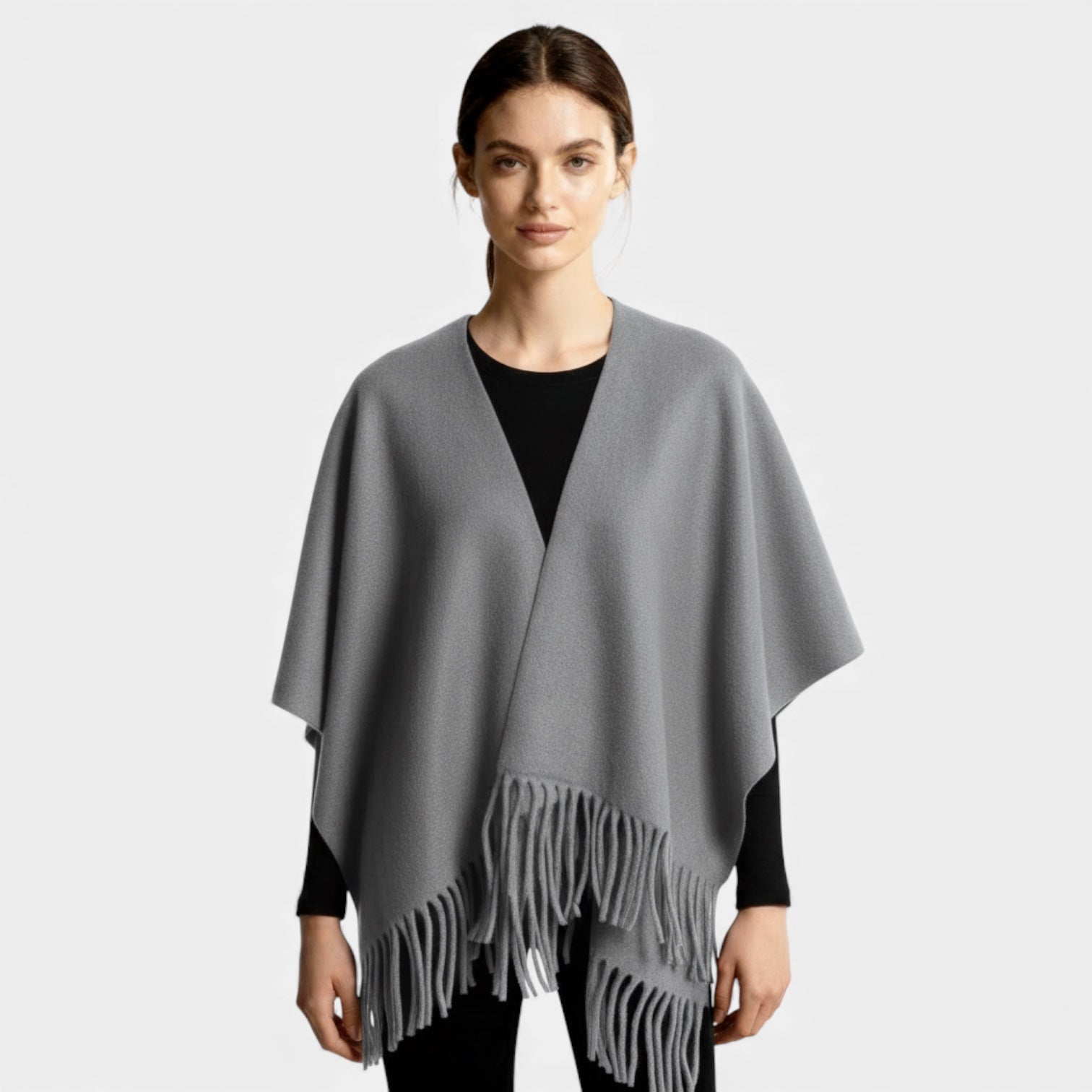Écharpe-poncho à franges pour femmes