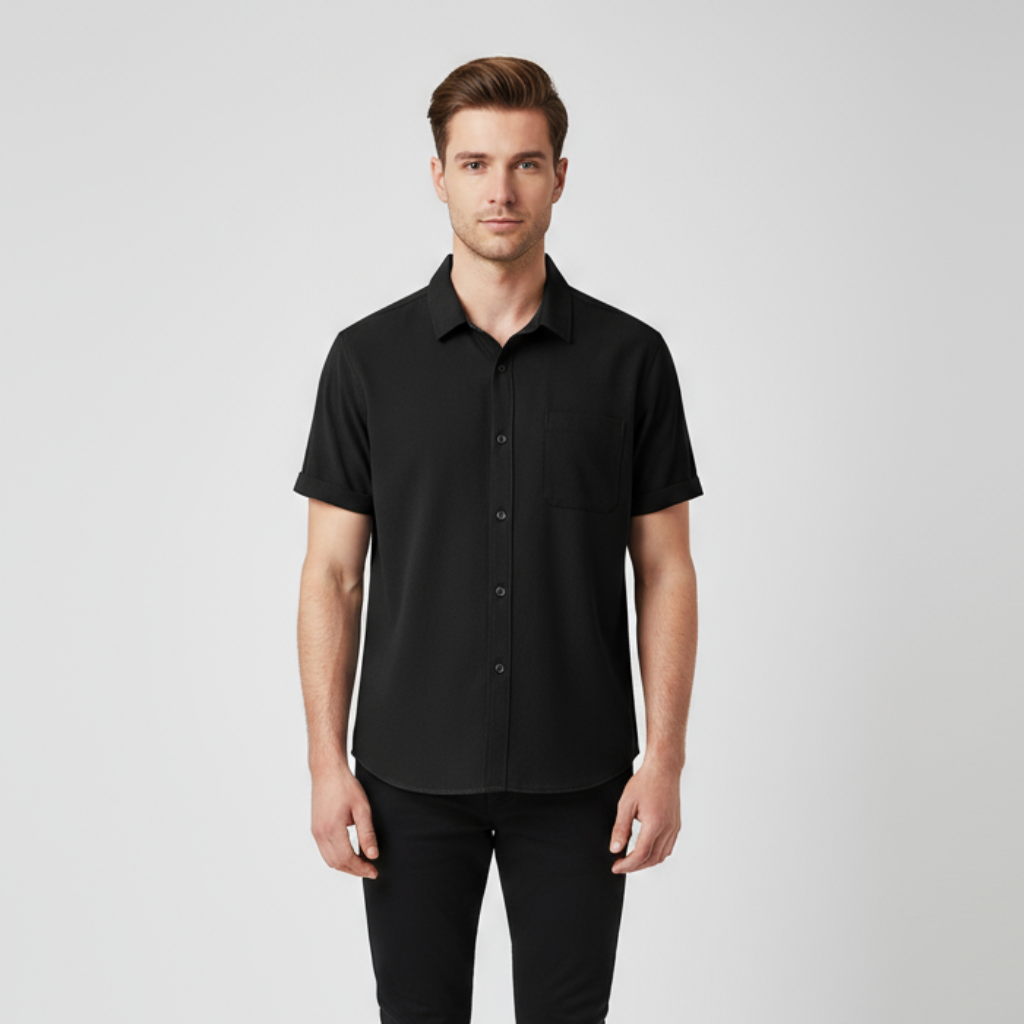 Polo homme en satin piqué – manches courtes – coupe slim