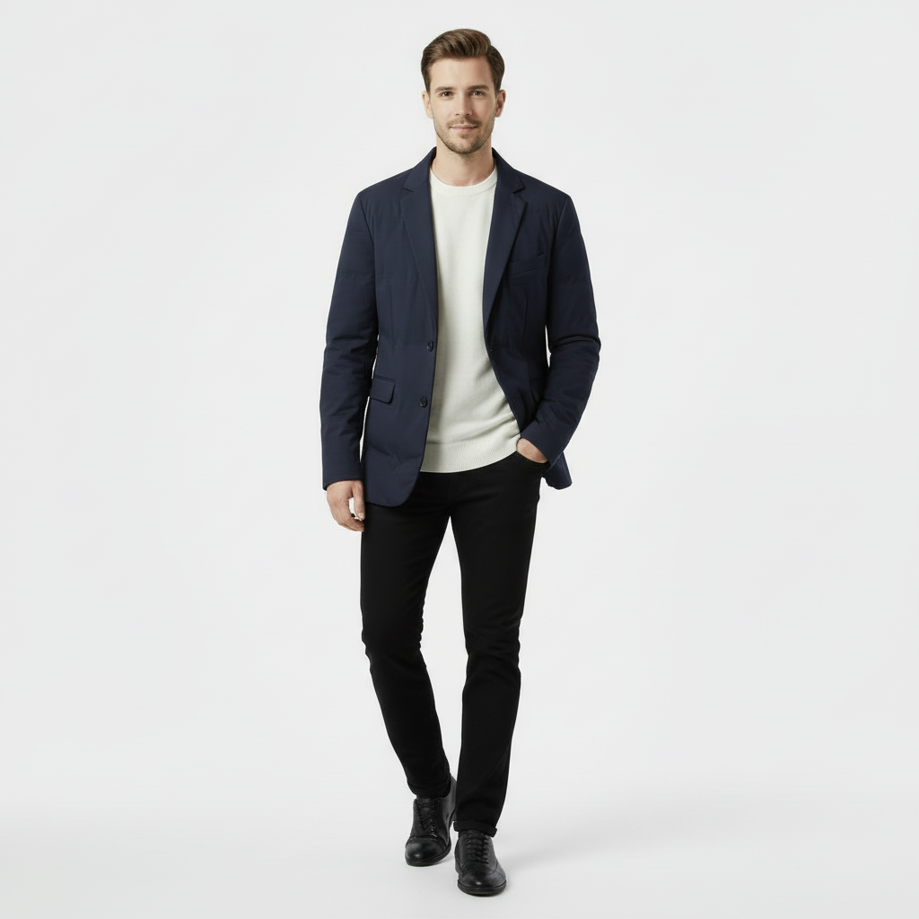 Veste blazer matelassée et isolée pour homme