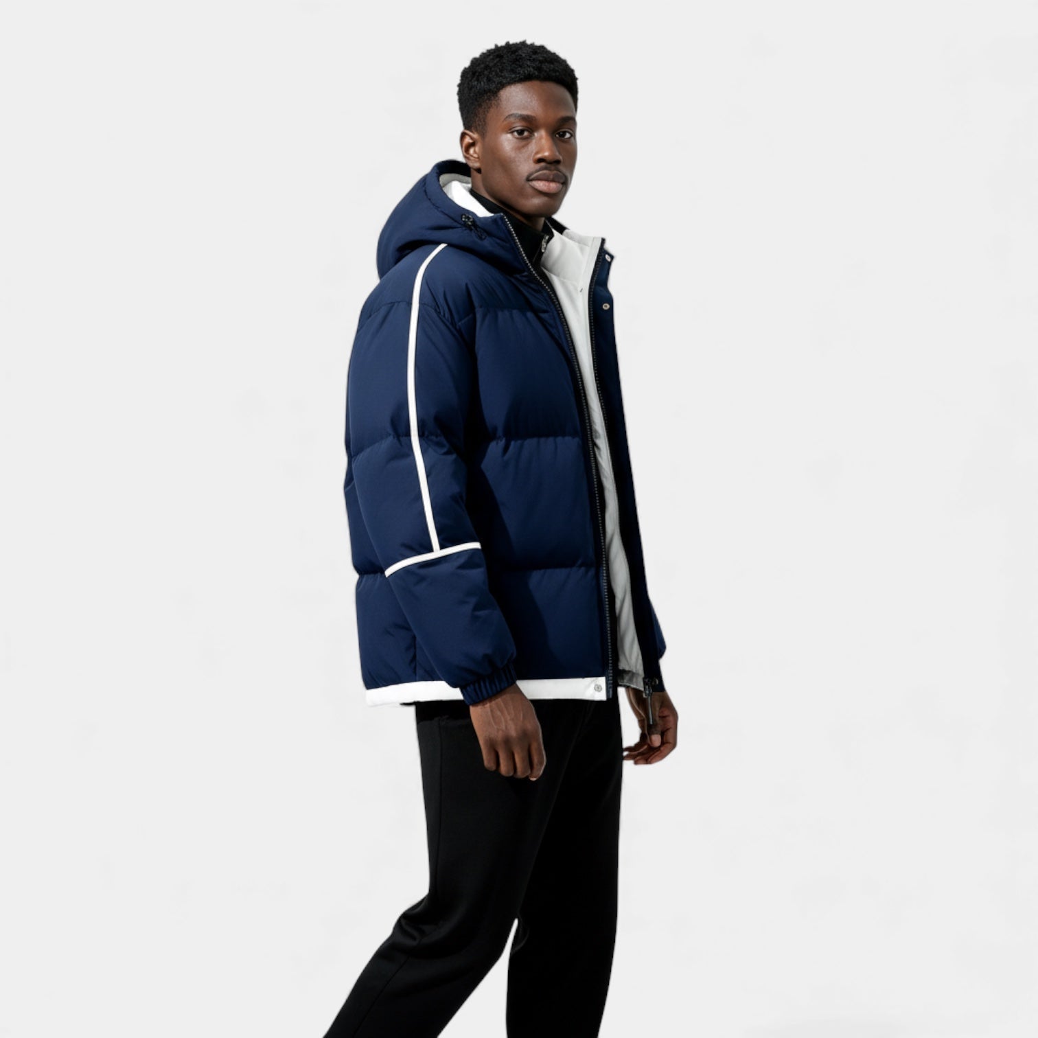 Doudoune matelassée en duvet pour homme – réfléchissante