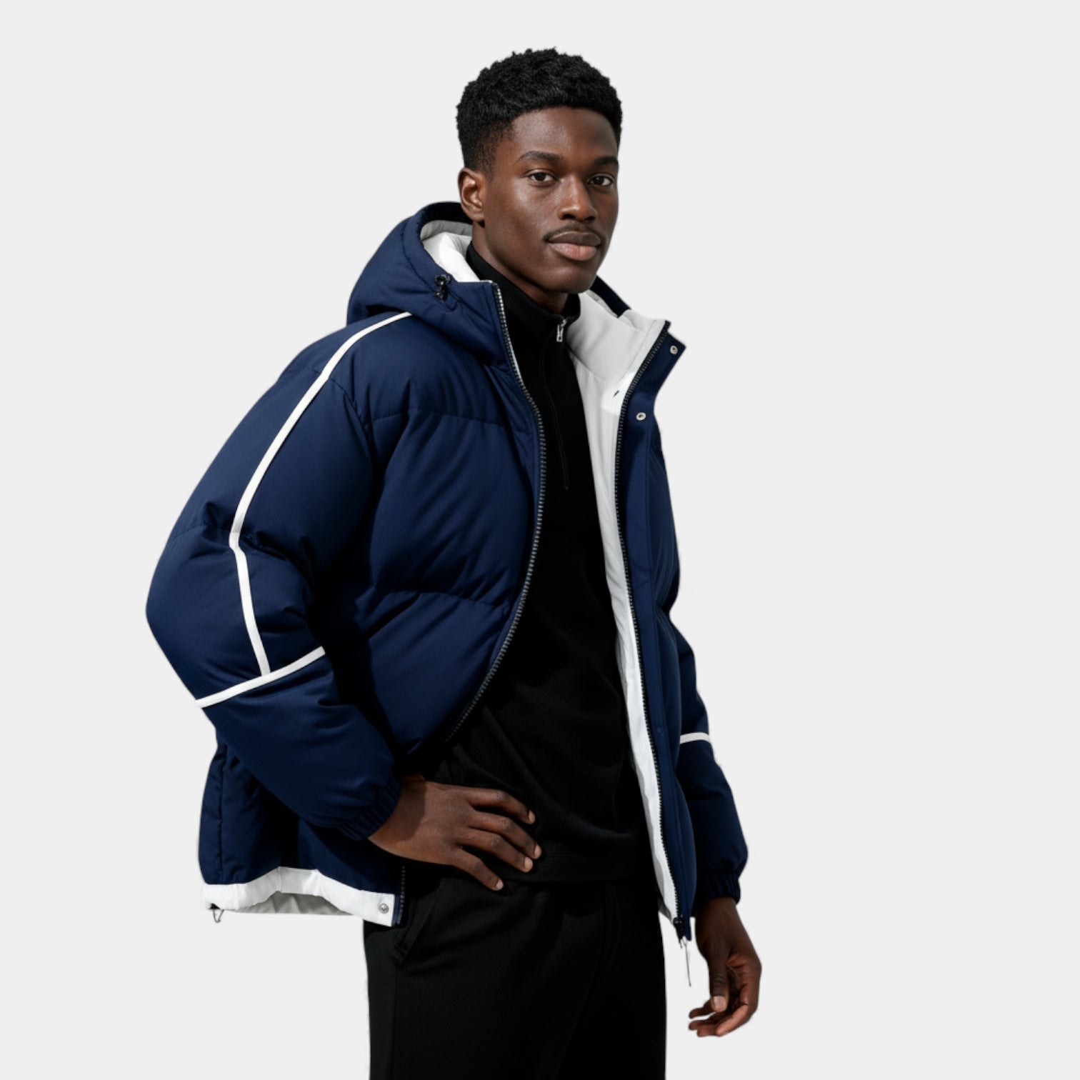 Doudoune matelassée en duvet pour homme – réfléchissante