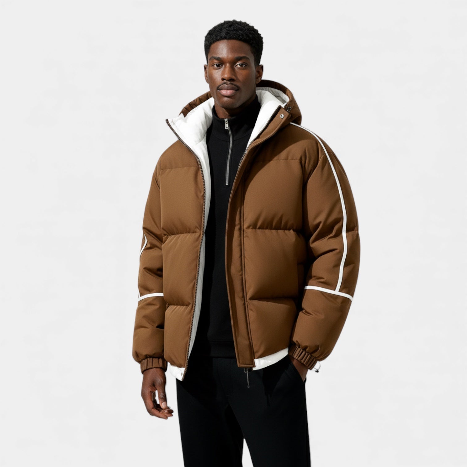 Doudoune matelassée en duvet pour homme – réfléchissante