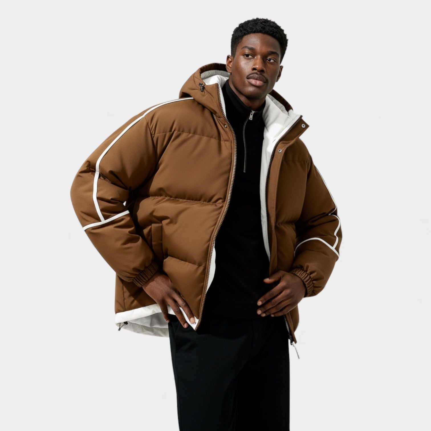 Doudoune matelassée en duvet pour homme – réfléchissante