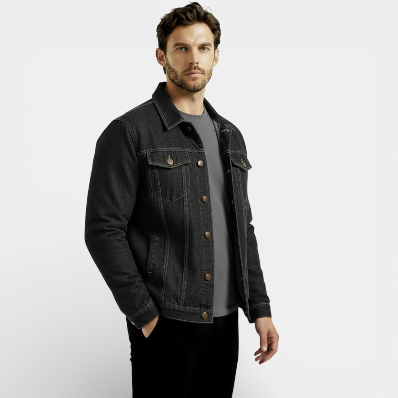 Veste en jean classique pour homme – coupe régulière