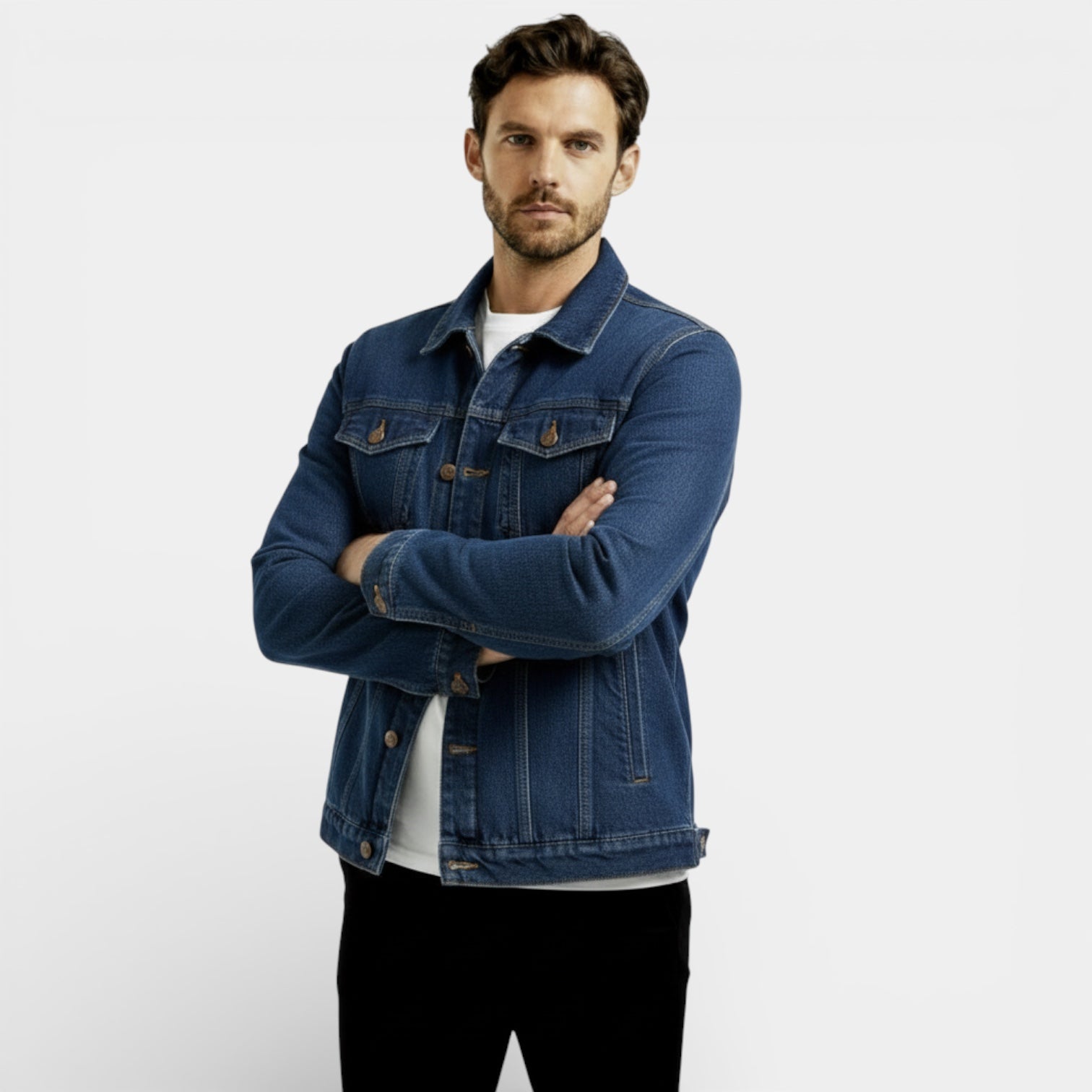Veste en jean classique pour homme – coupe régulière