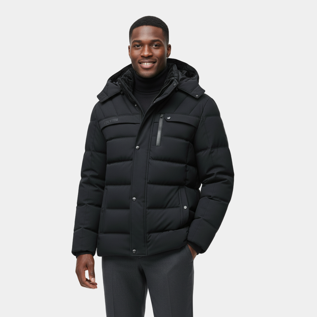 Doudoune longue d'hiver pour homme avec doublure en polaire