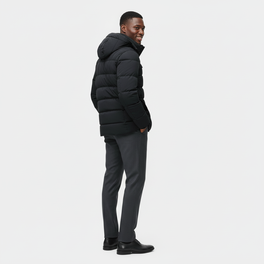 Doudoune longue d'hiver pour homme avec doublure en polaire