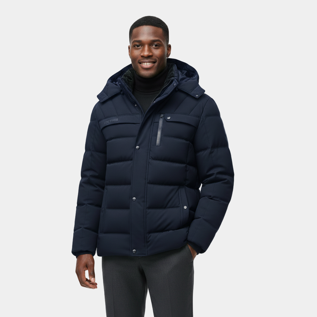Doudoune longue d'hiver pour homme avec doublure en polaire