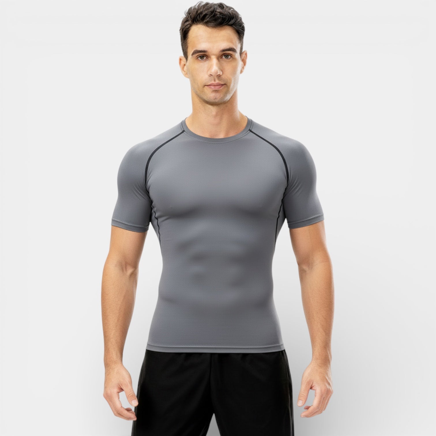 T-shirt de compression de performance pour homme – manches courtes, coupe athlétique