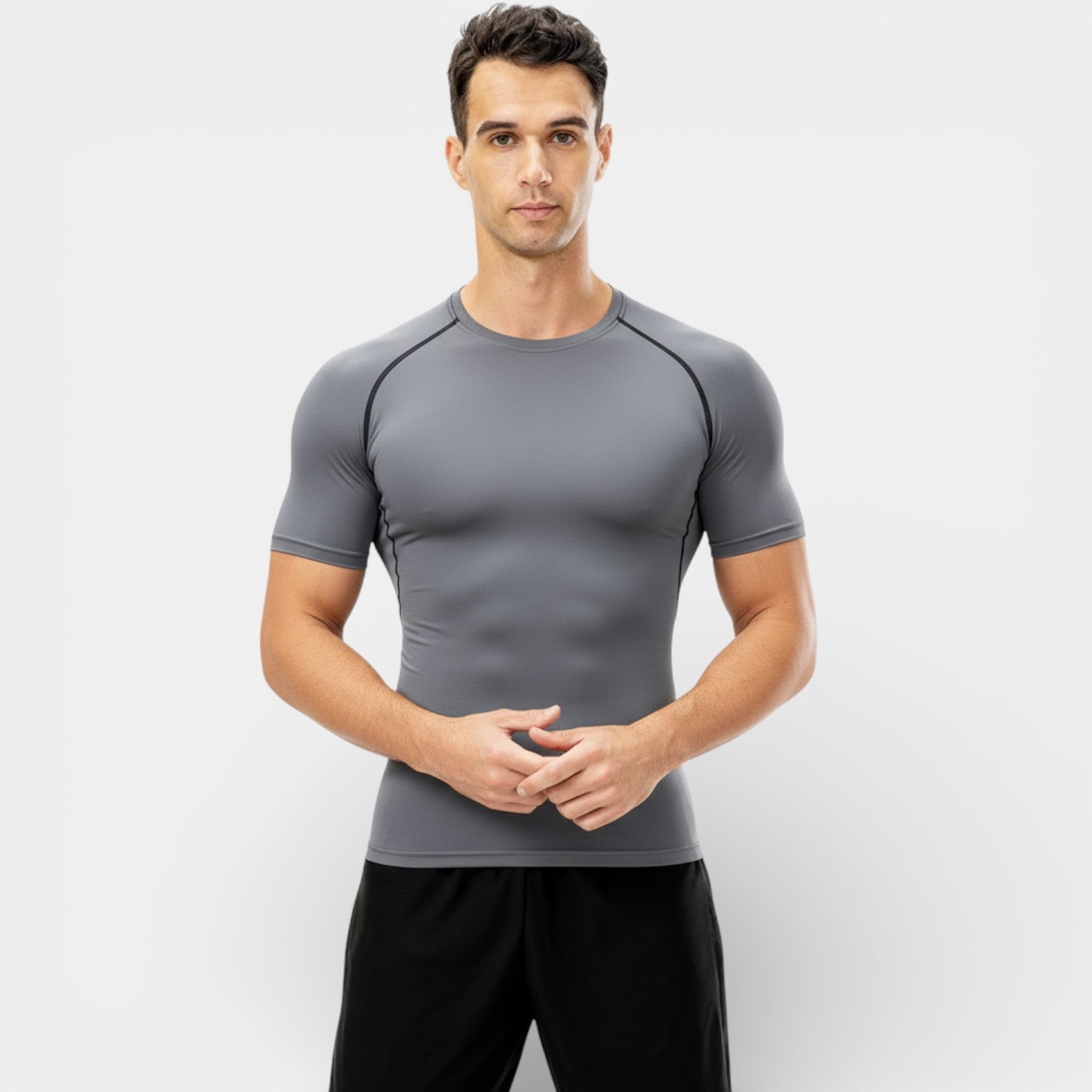 T-shirt de compression de performance pour homme – manches courtes, coupe athlétique