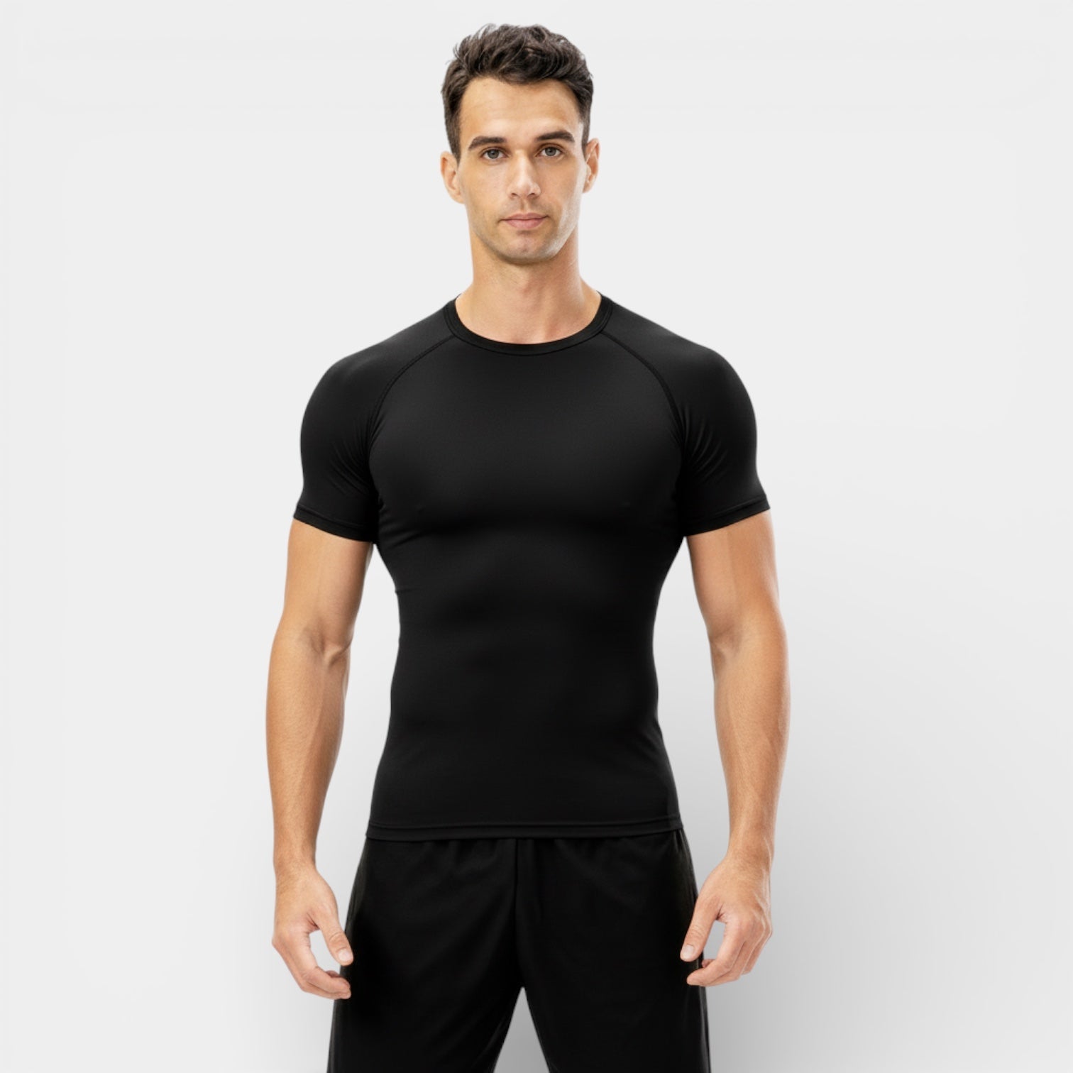 T-shirt de compression de performance pour homme – manches courtes, coupe athlétique