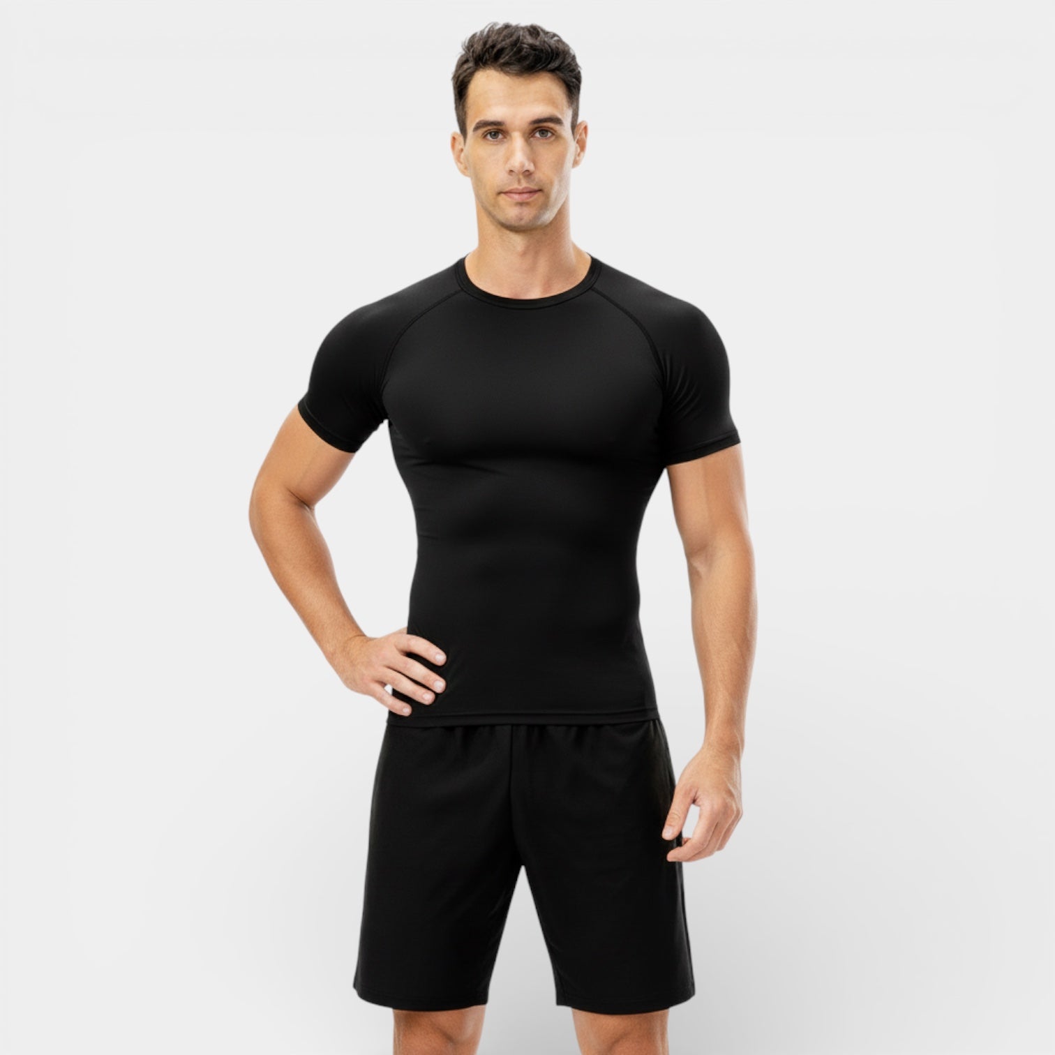 T-shirt de compression de performance pour homme – manches courtes, coupe athlétique