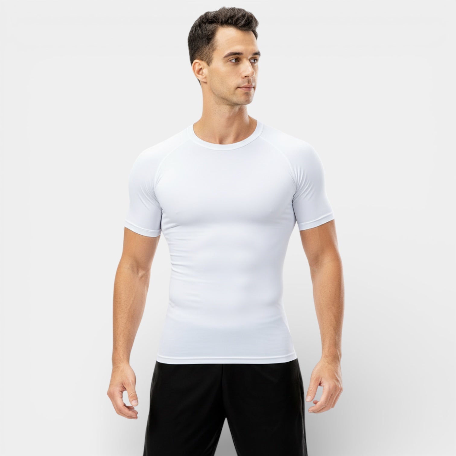 T-shirt de compression de performance pour homme – manches courtes, coupe athlétique