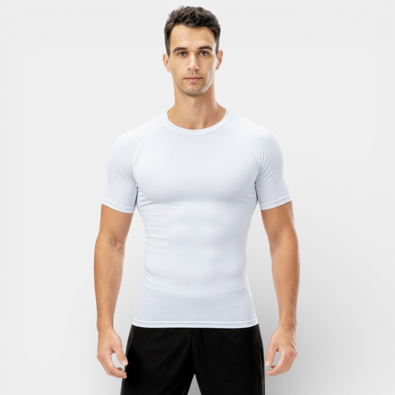 T-shirt de compression de performance pour homme – manches courtes, coupe athlétique