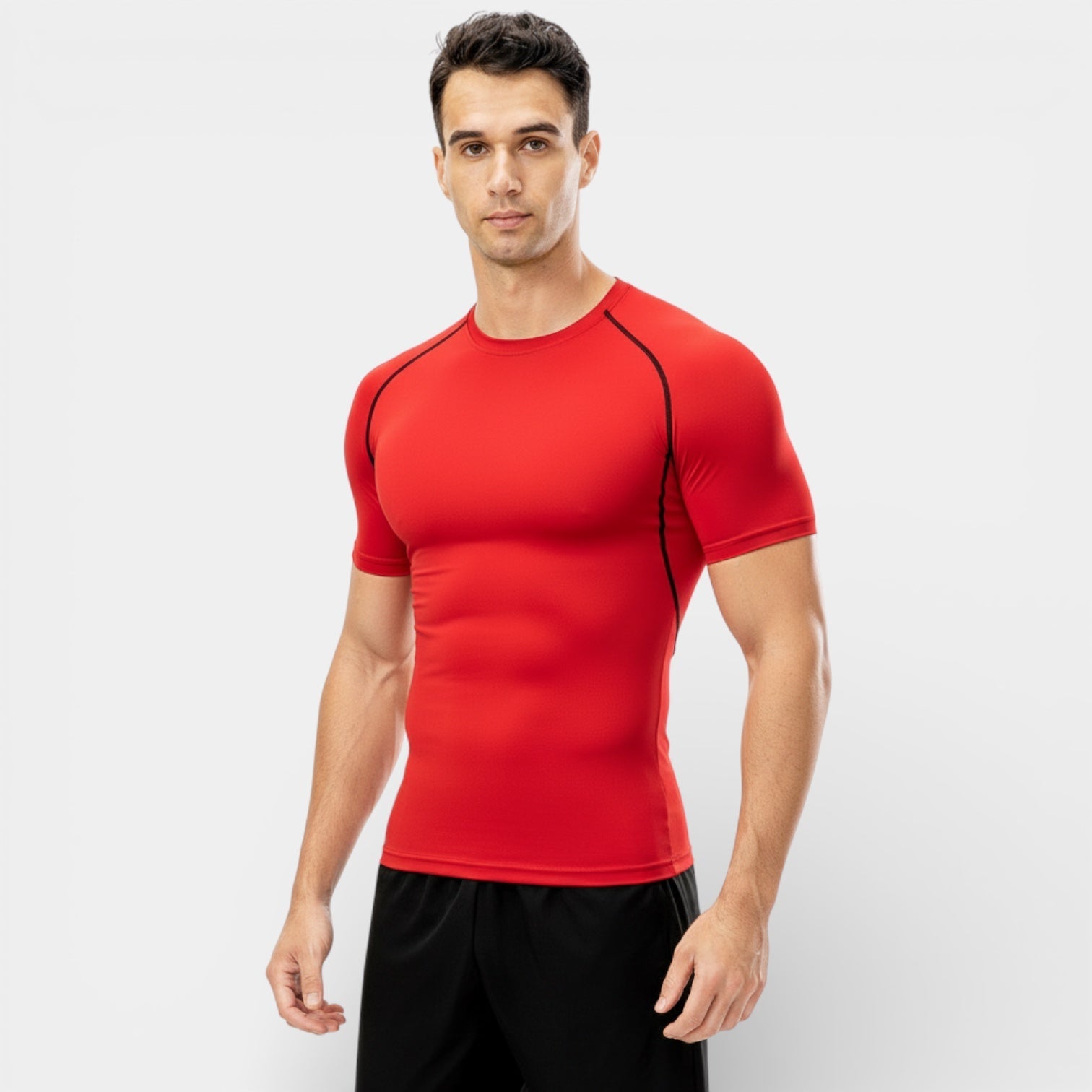 T-shirt de compression de performance pour homme – manches courtes, coupe athlétique