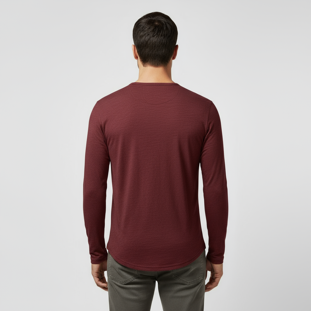 T-shirt Henley à manches longues pour homme