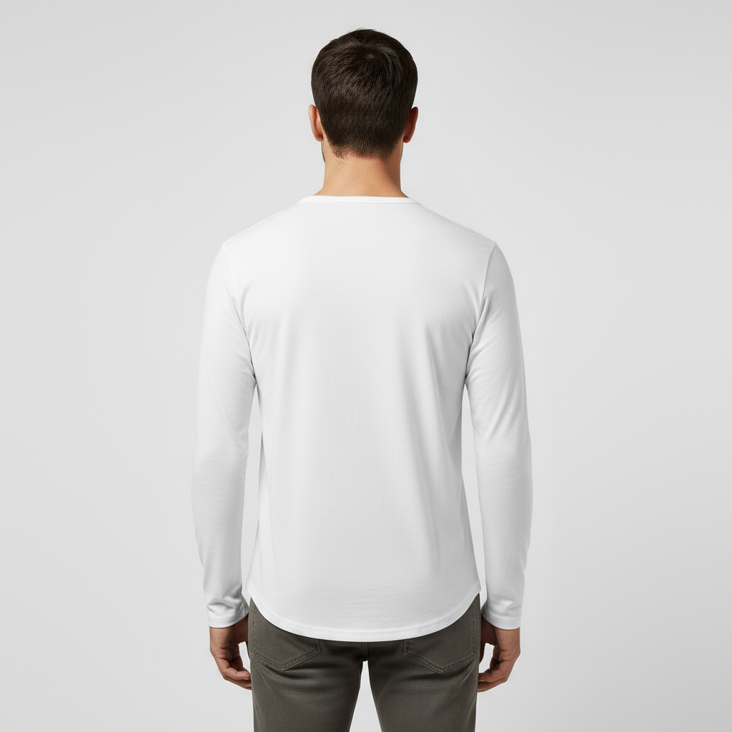 T-shirt Henley à manches longues pour homme