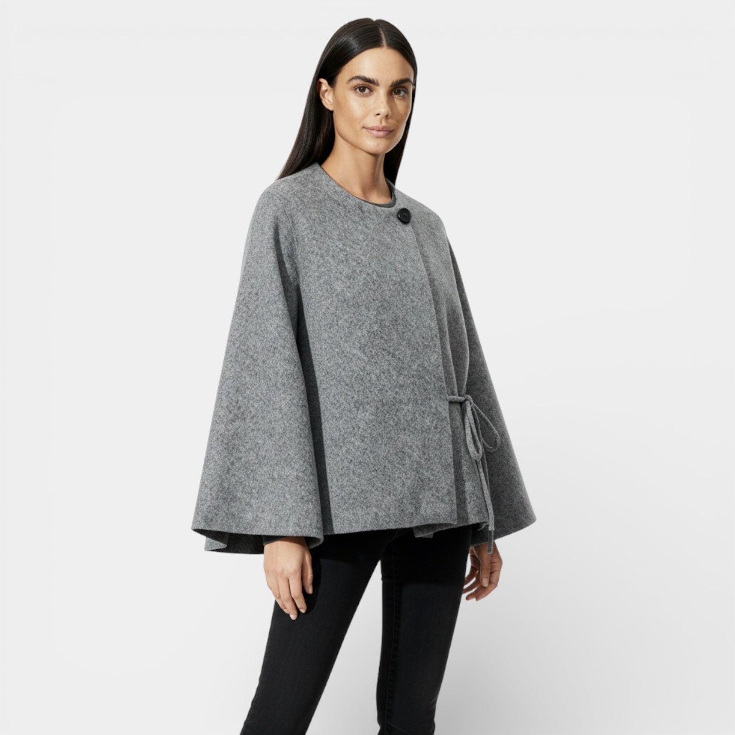 Veste portefeuille en laine mélangée pour femmes – coupe décontractée