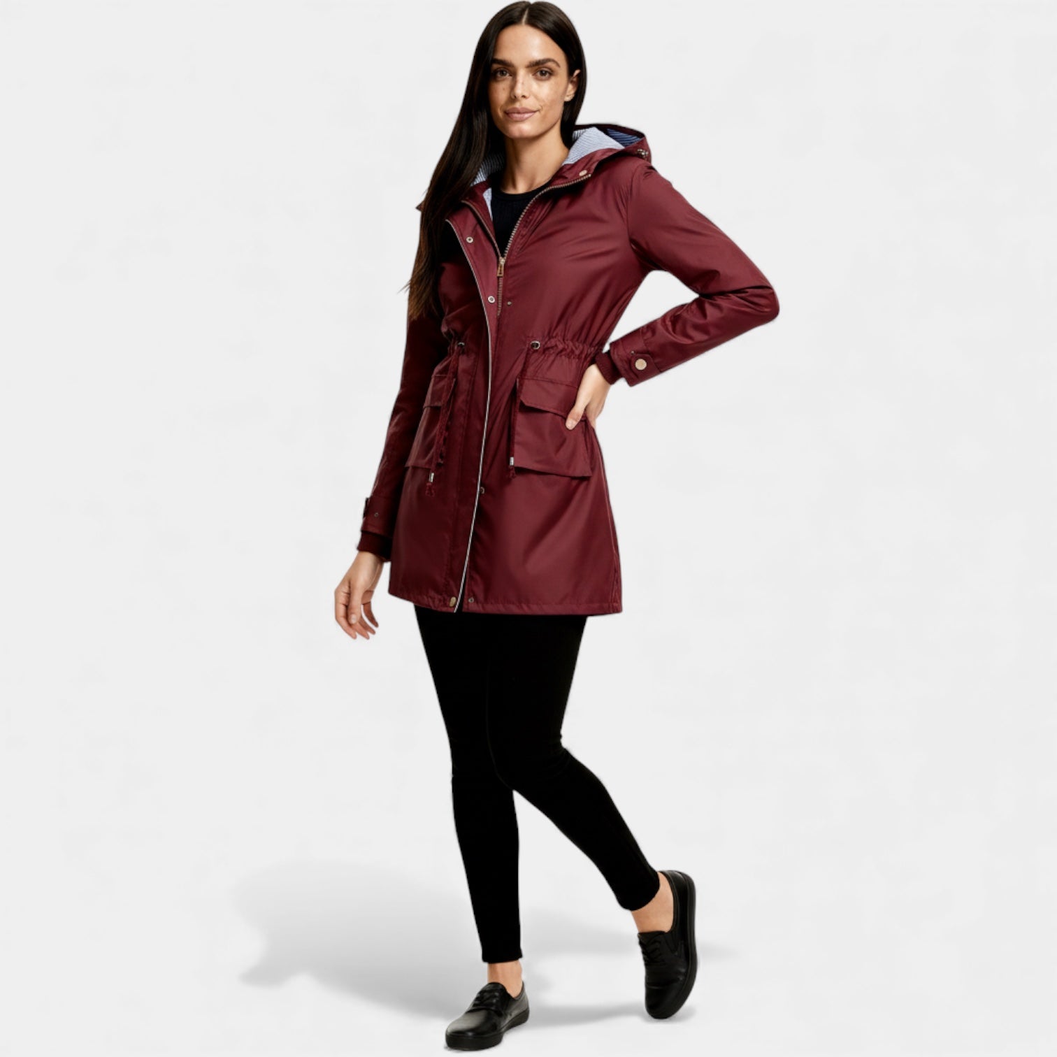 Parka imperméable à capuche pour femmes – manteau de pluie