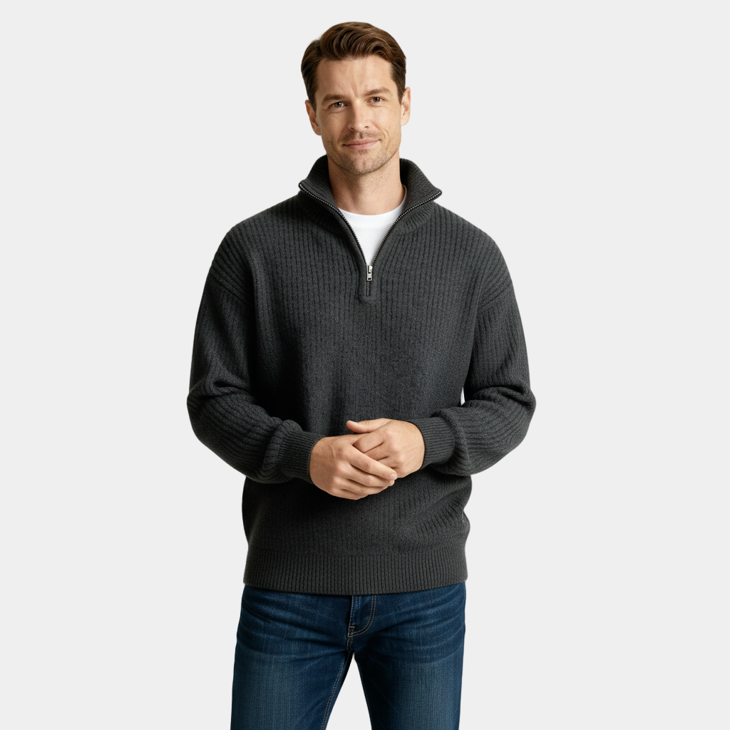 Pull en maille à demi-zip pour homme