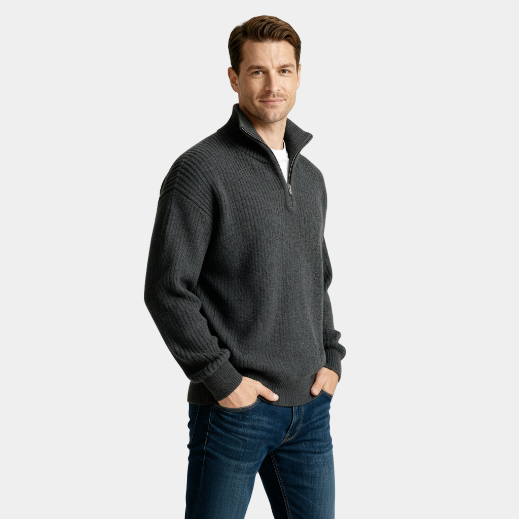 Pull en maille à demi-zip pour homme