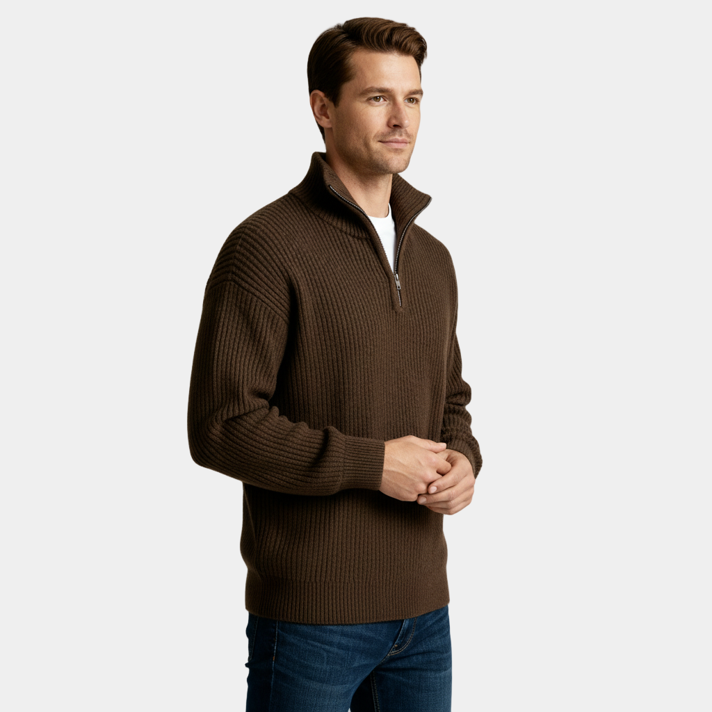 Pull en maille à demi-zip pour homme