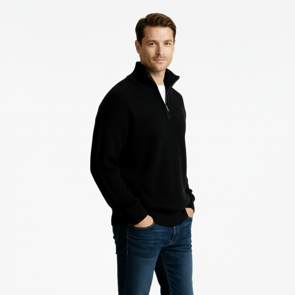 Pull en maille à demi-zip pour homme