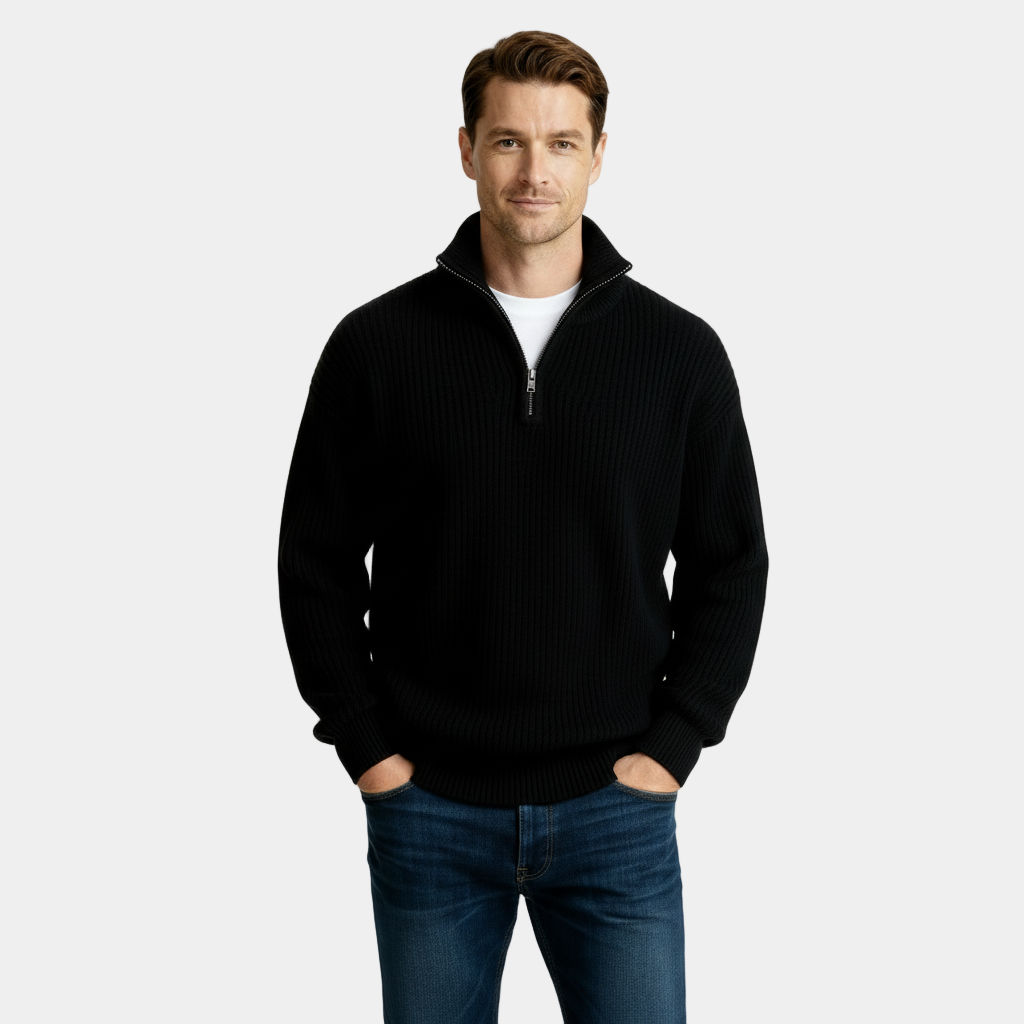 Pull en maille à demi-zip pour homme