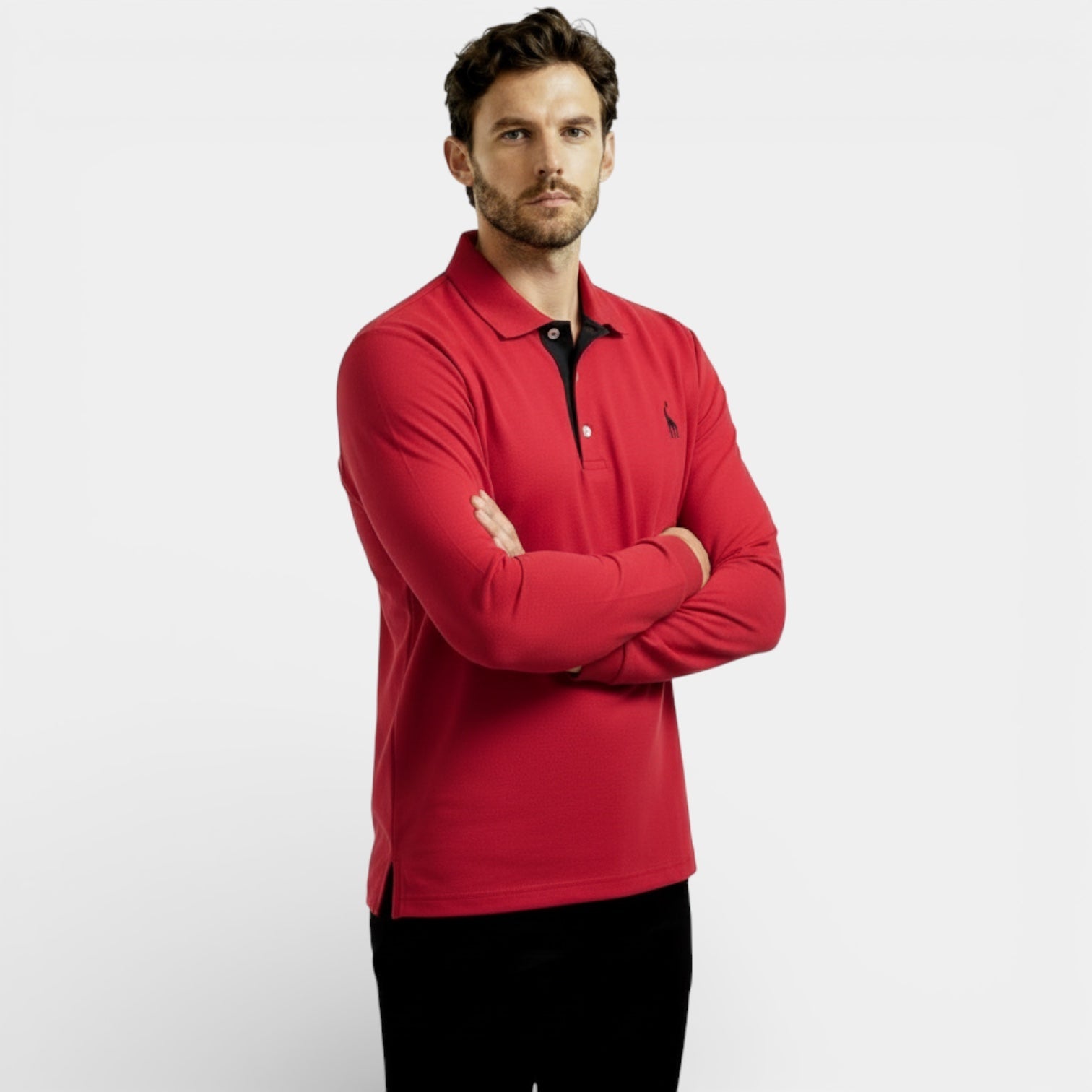 Polo classique à manches longues pour homme