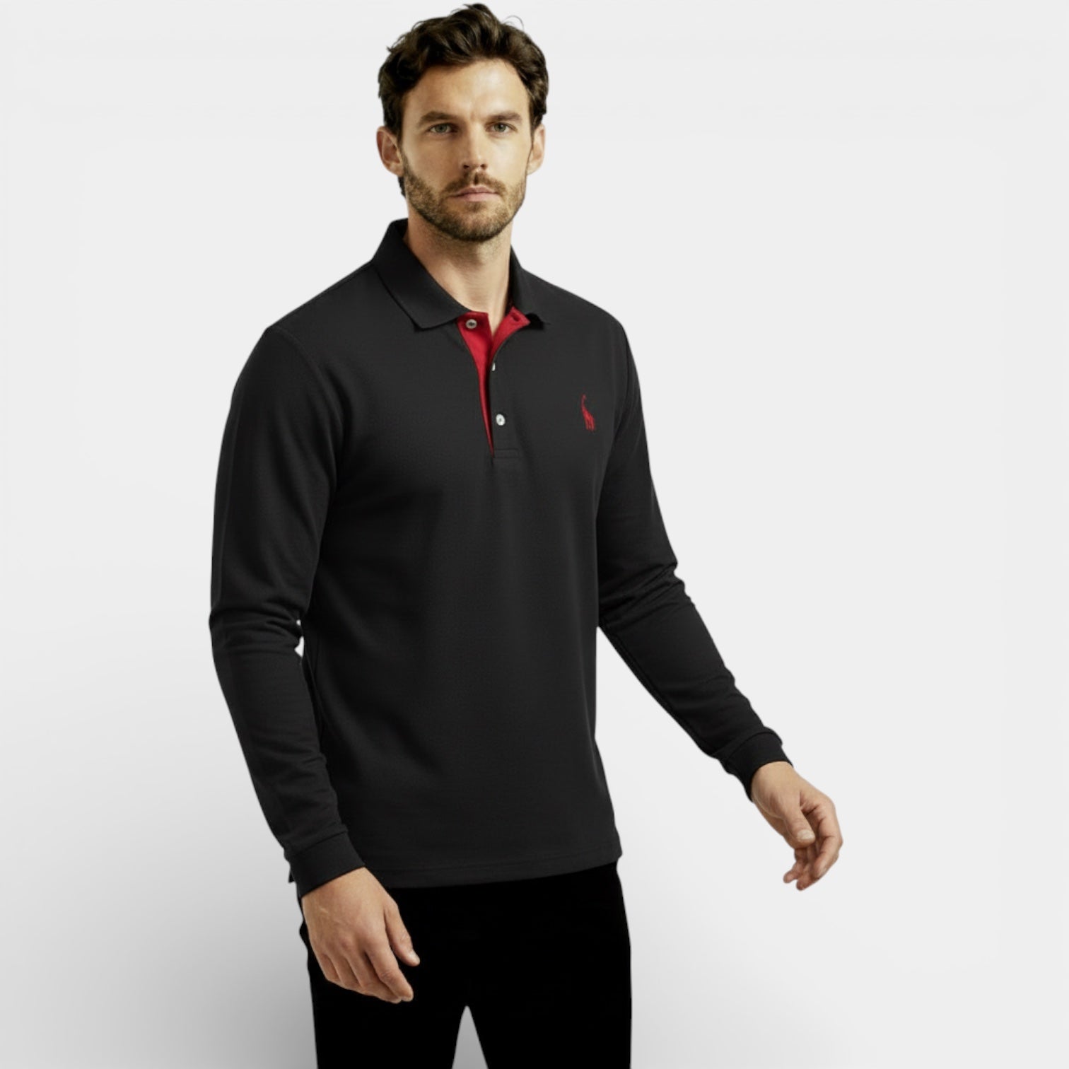 Polo classique à manches longues pour homme