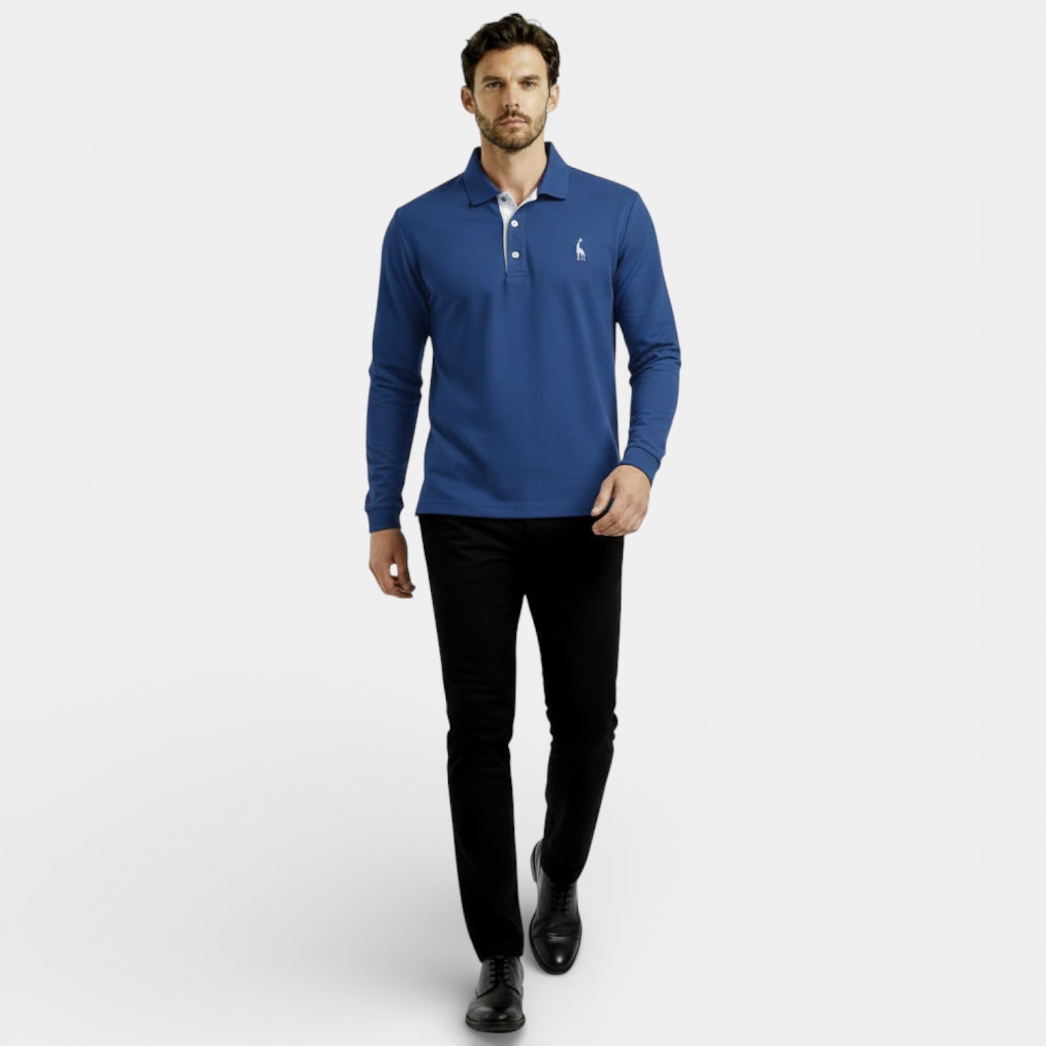 Polo classique à manches longues pour homme