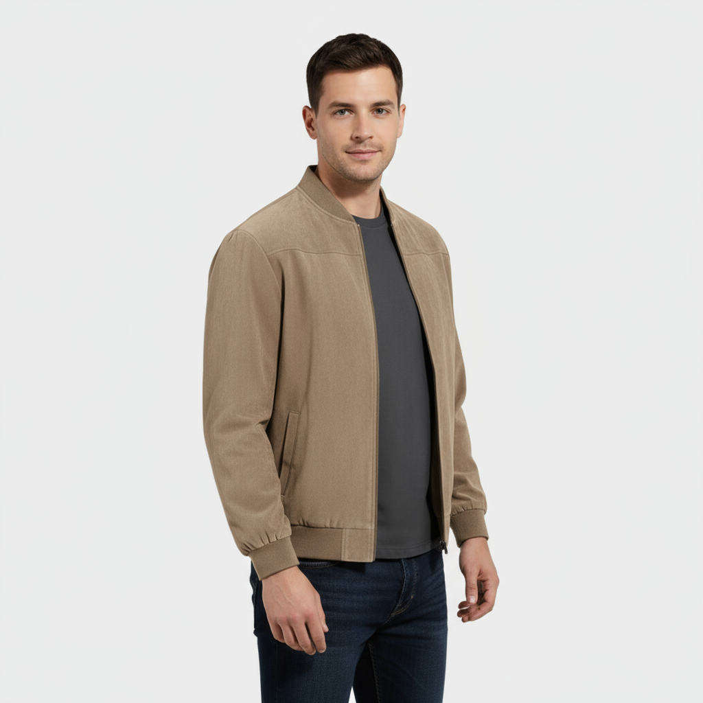 Veste bomber pour homme en simili-cuir