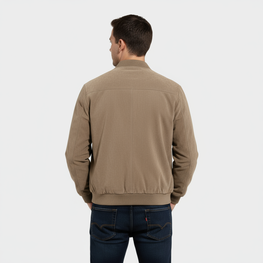Veste bomber pour homme en simili-cuir