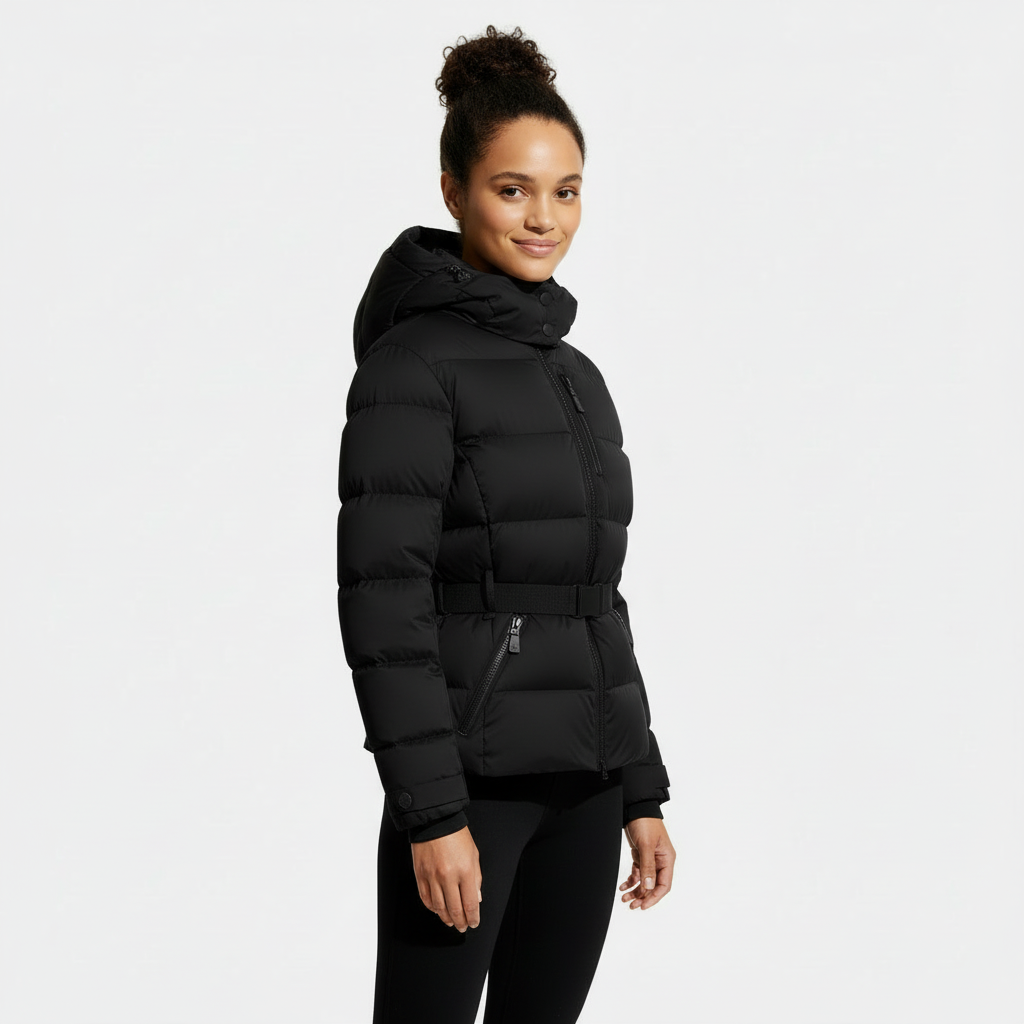 Doudoune matelassée ceinturée pour femme - Manteau d'hiver