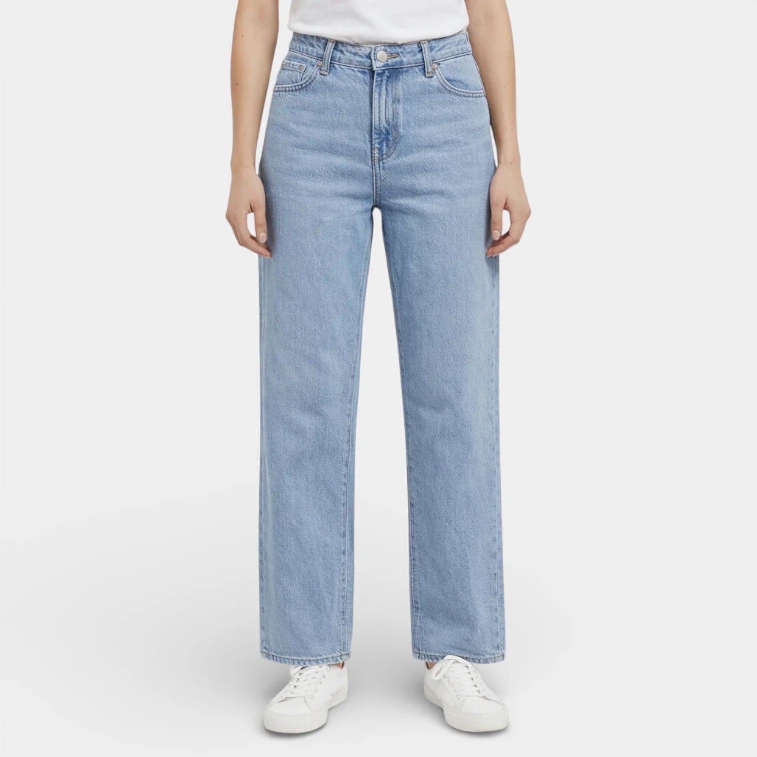 Women’s Classic Straight Leg Jeans Button Fly Wash Relaxed Fit