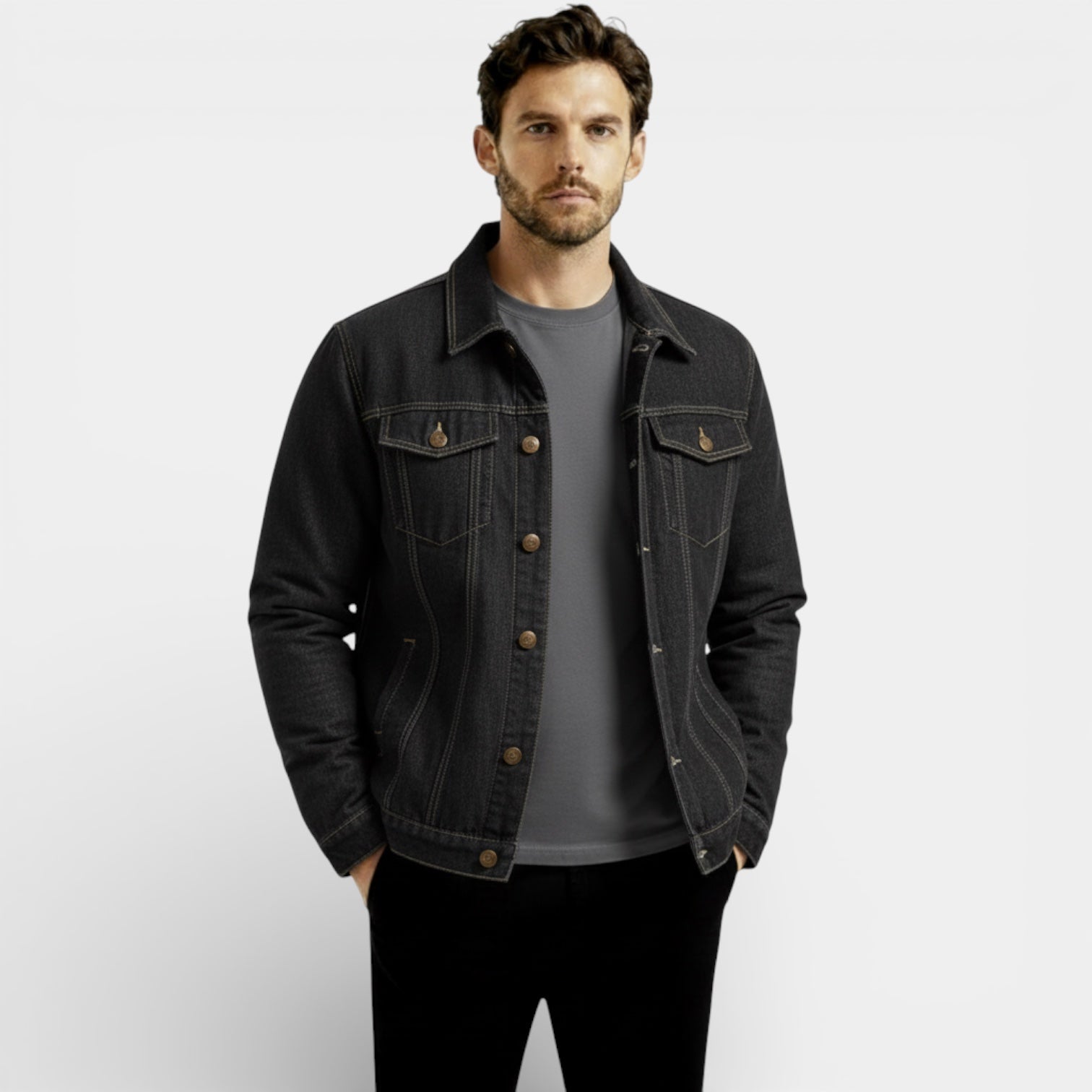 Veste en jean classique pour homme – coupe régulière