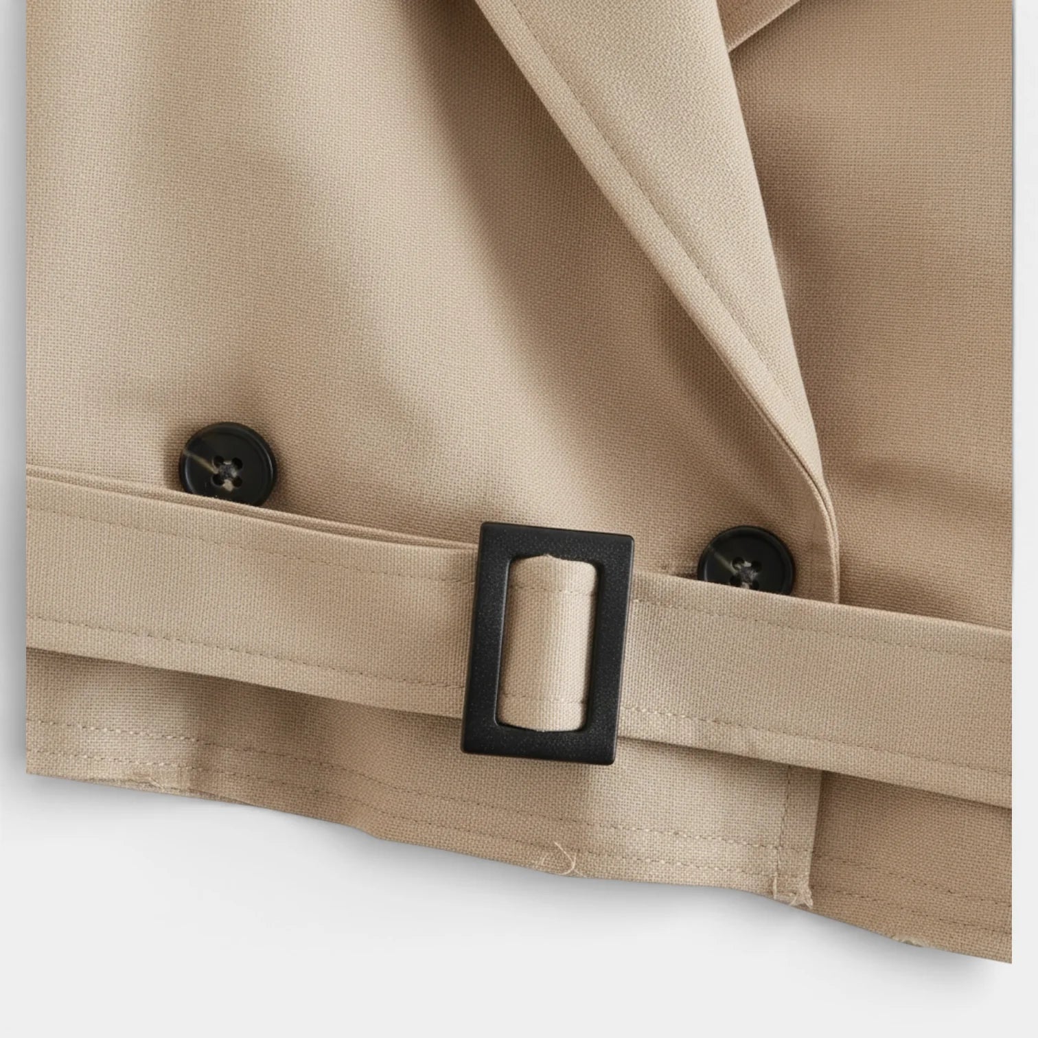 Veste trench courte pour femmes – structurée et ceinturée