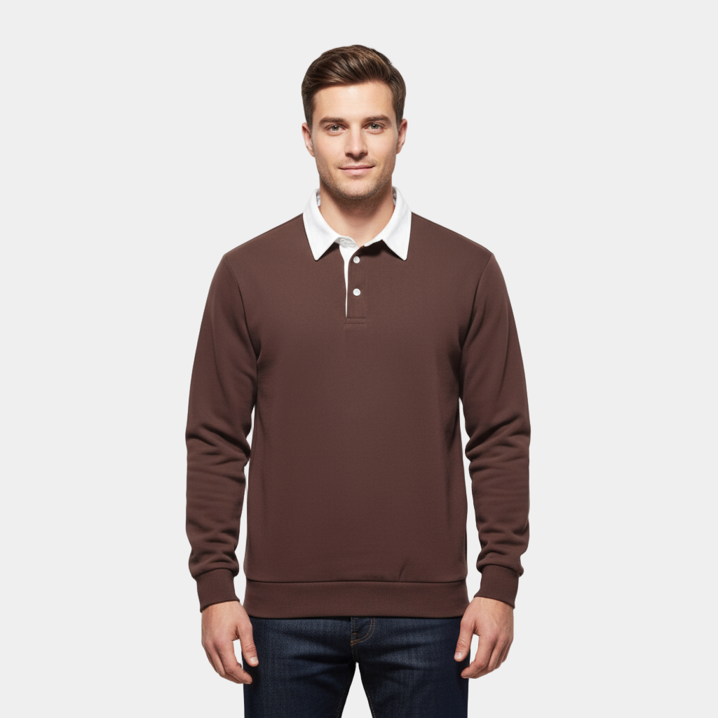 Pull en coton à col polo pour homme