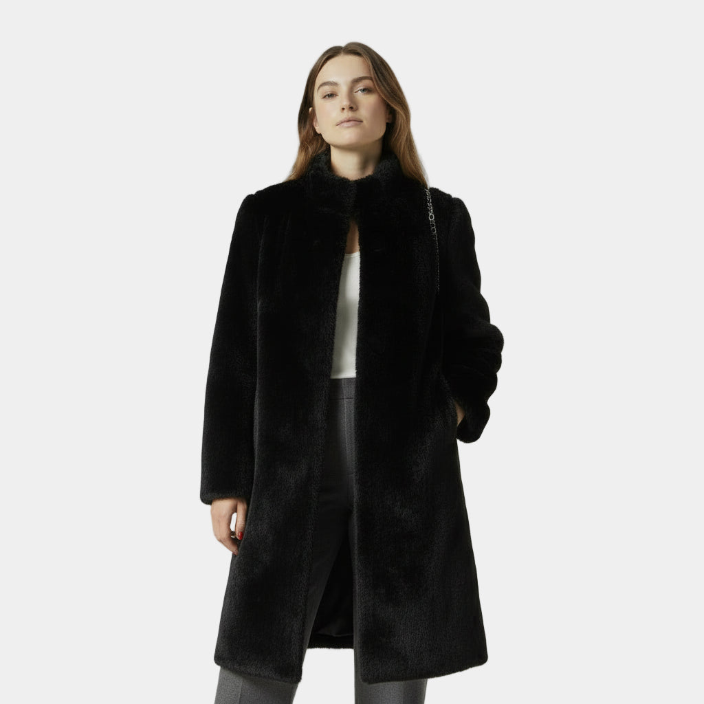 Manteau long en fausse fourrure de vison pour femmes
